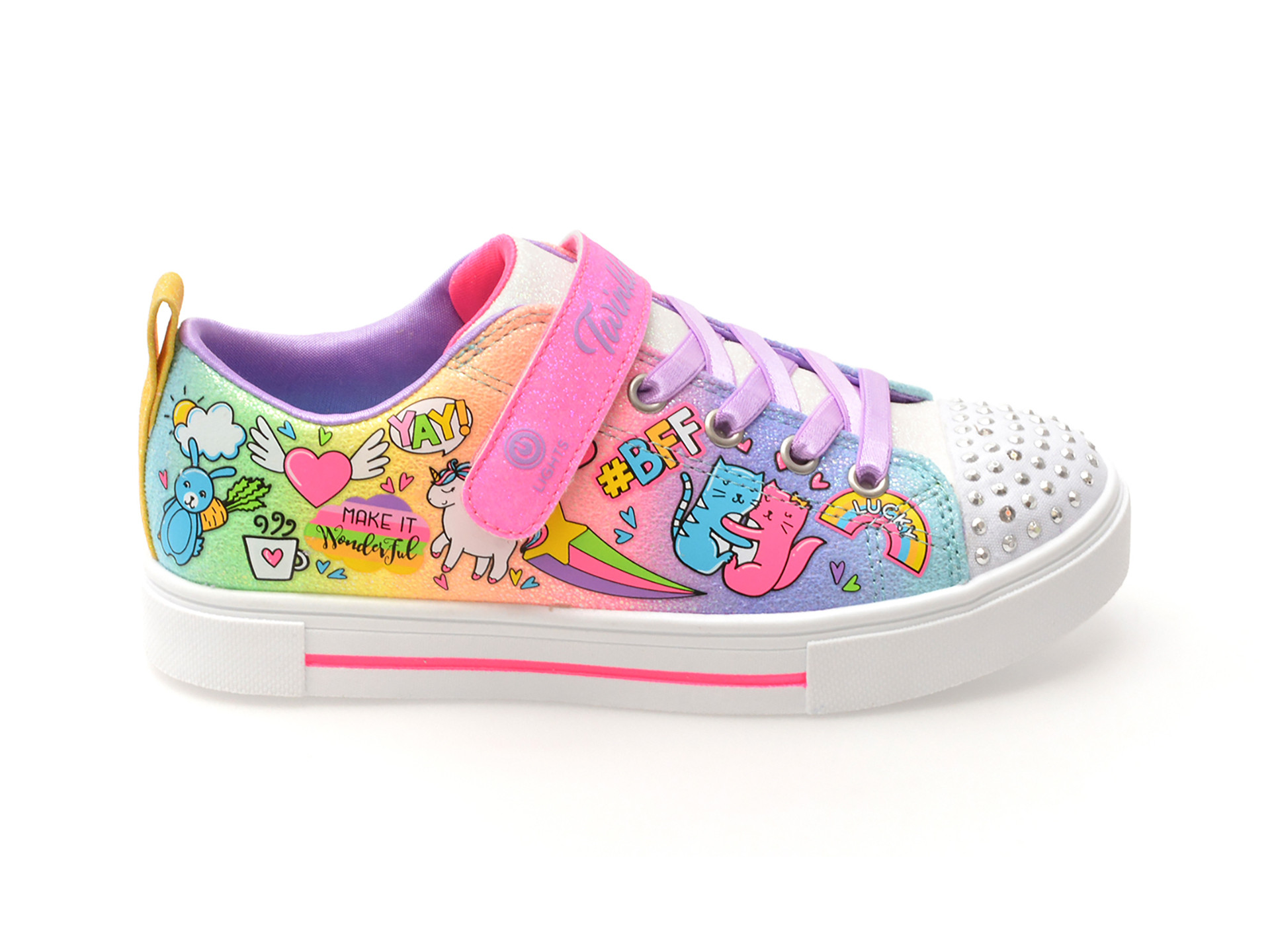 Pantofi sport SKECHERS multicolor, TWINKLE SPARKS, din piele ecologica