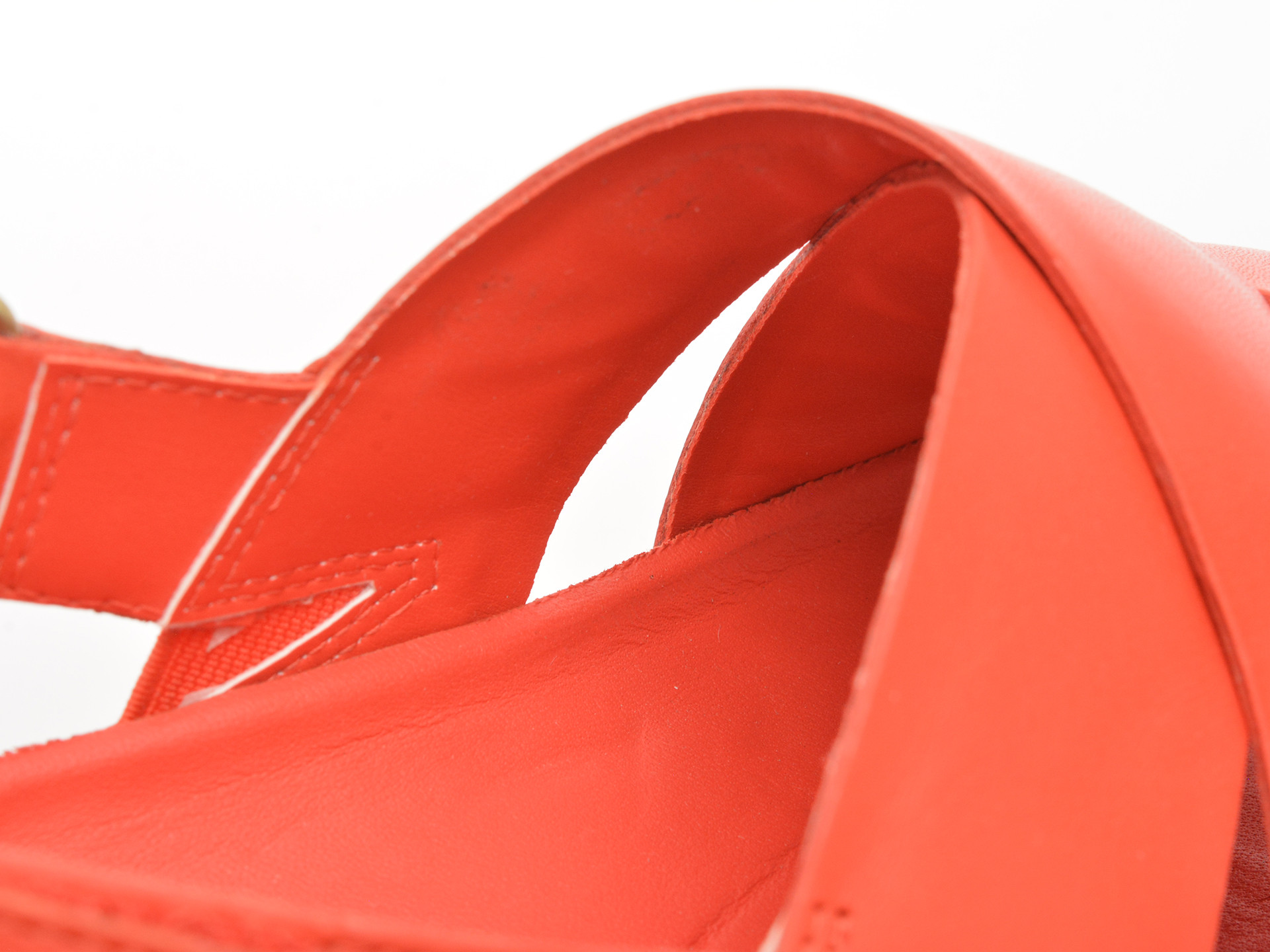 Sandale CLARKS rosii, ARISTELLA SUN, din piele naturala