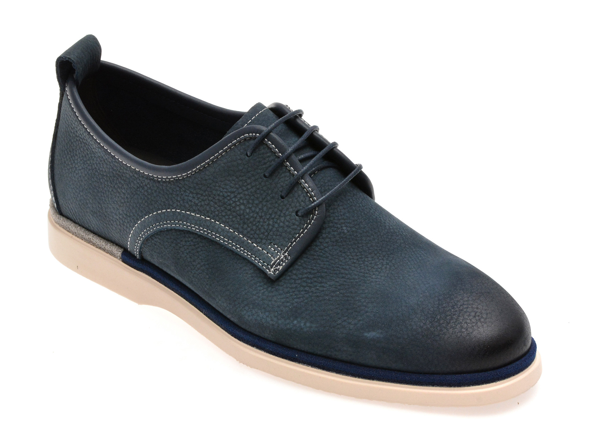 Pantofi EPICA albastri, MC102, din nabuc