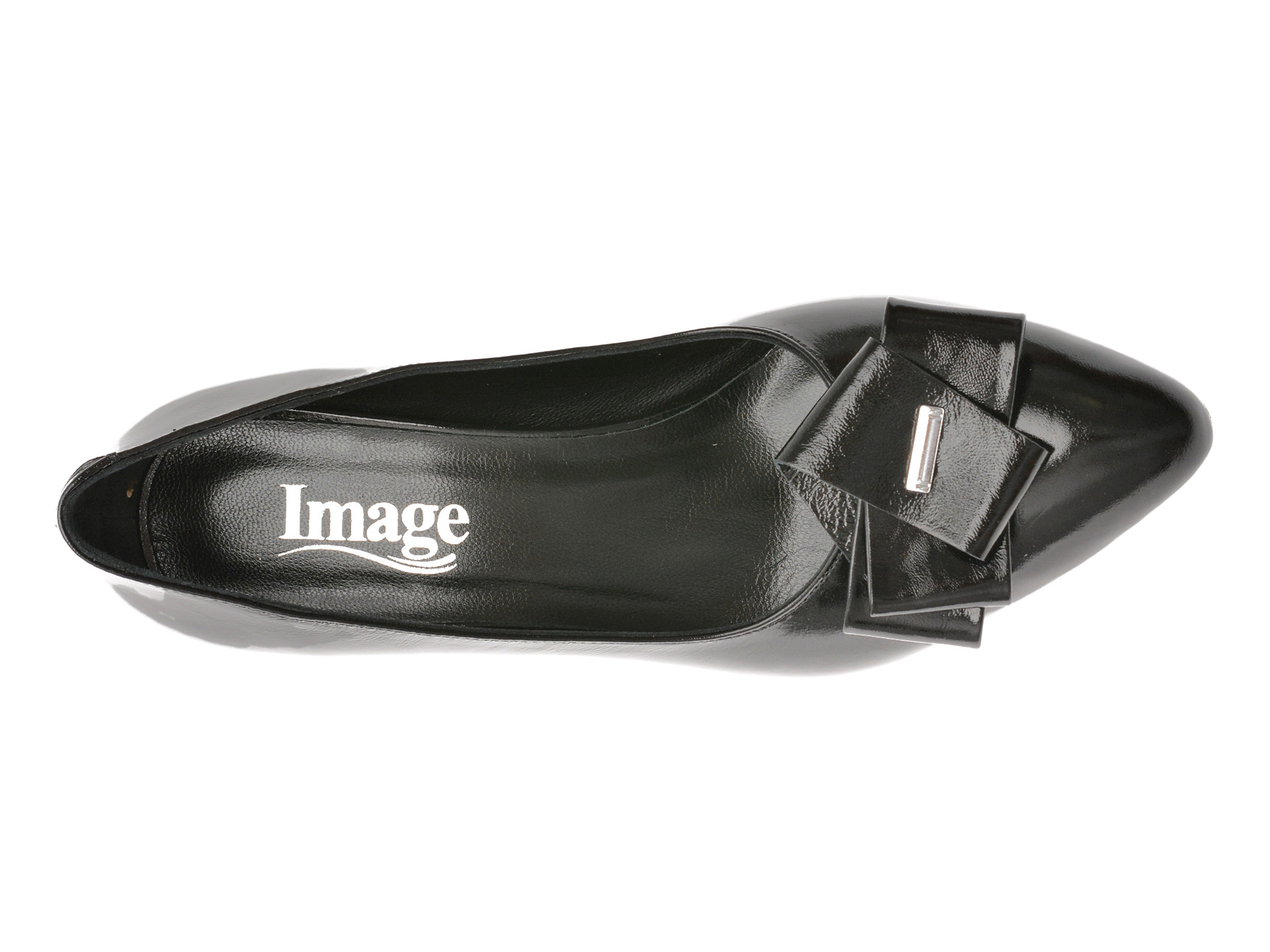 Pantofi IMAGE negri, 619138, din piele naturala lacuita
