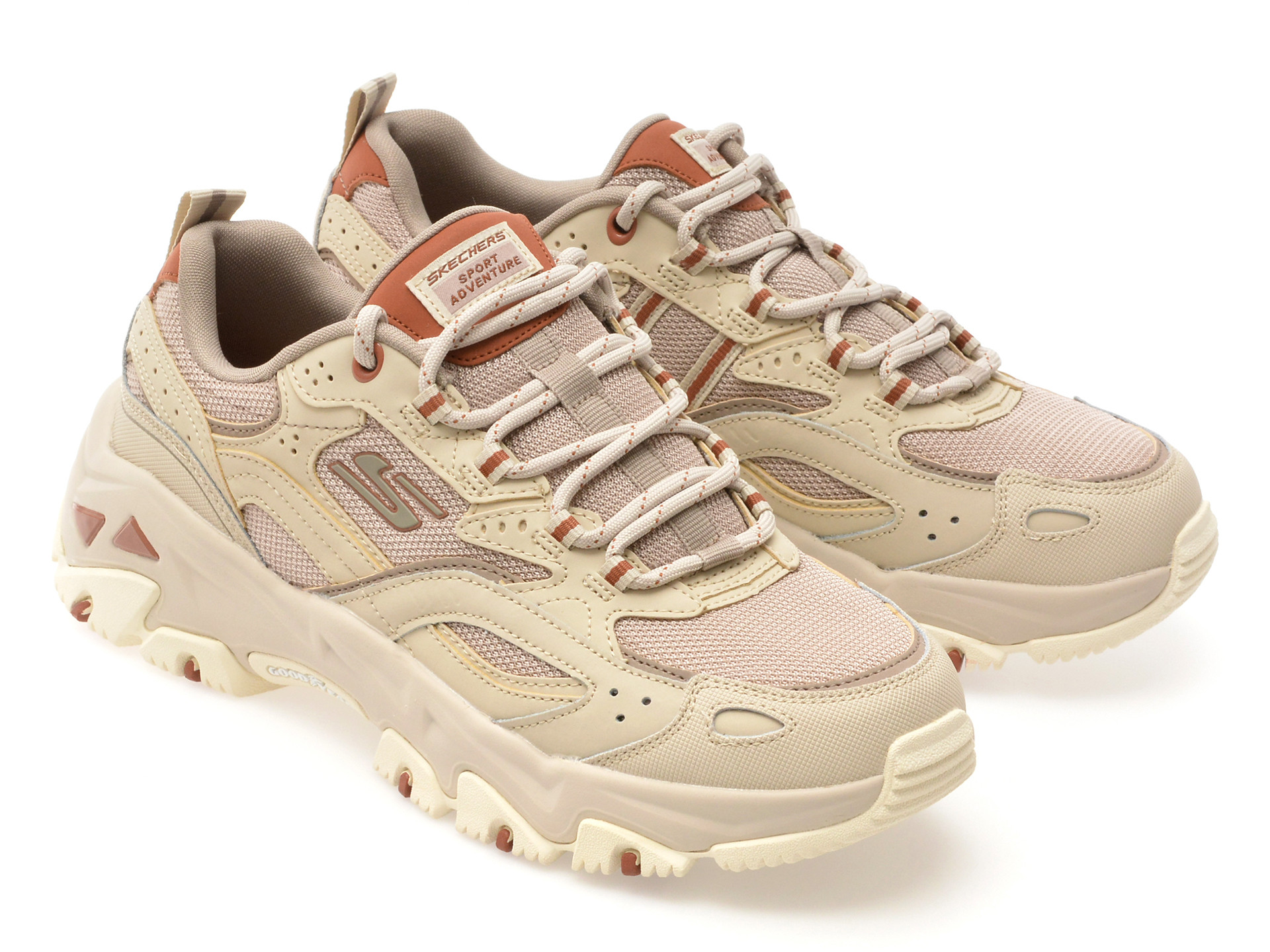 Pantofi sport SKECHERS bej, D LITES HIKER, din material textil
