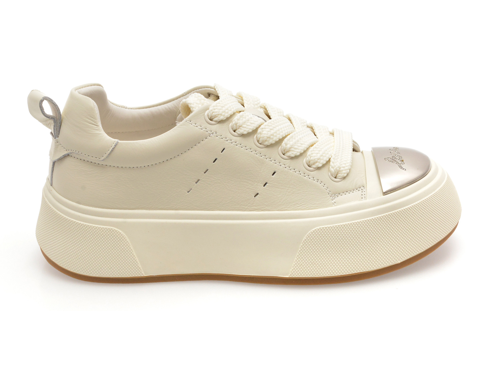 Pantofi sport EPICA albi, 28701, din piele naturala