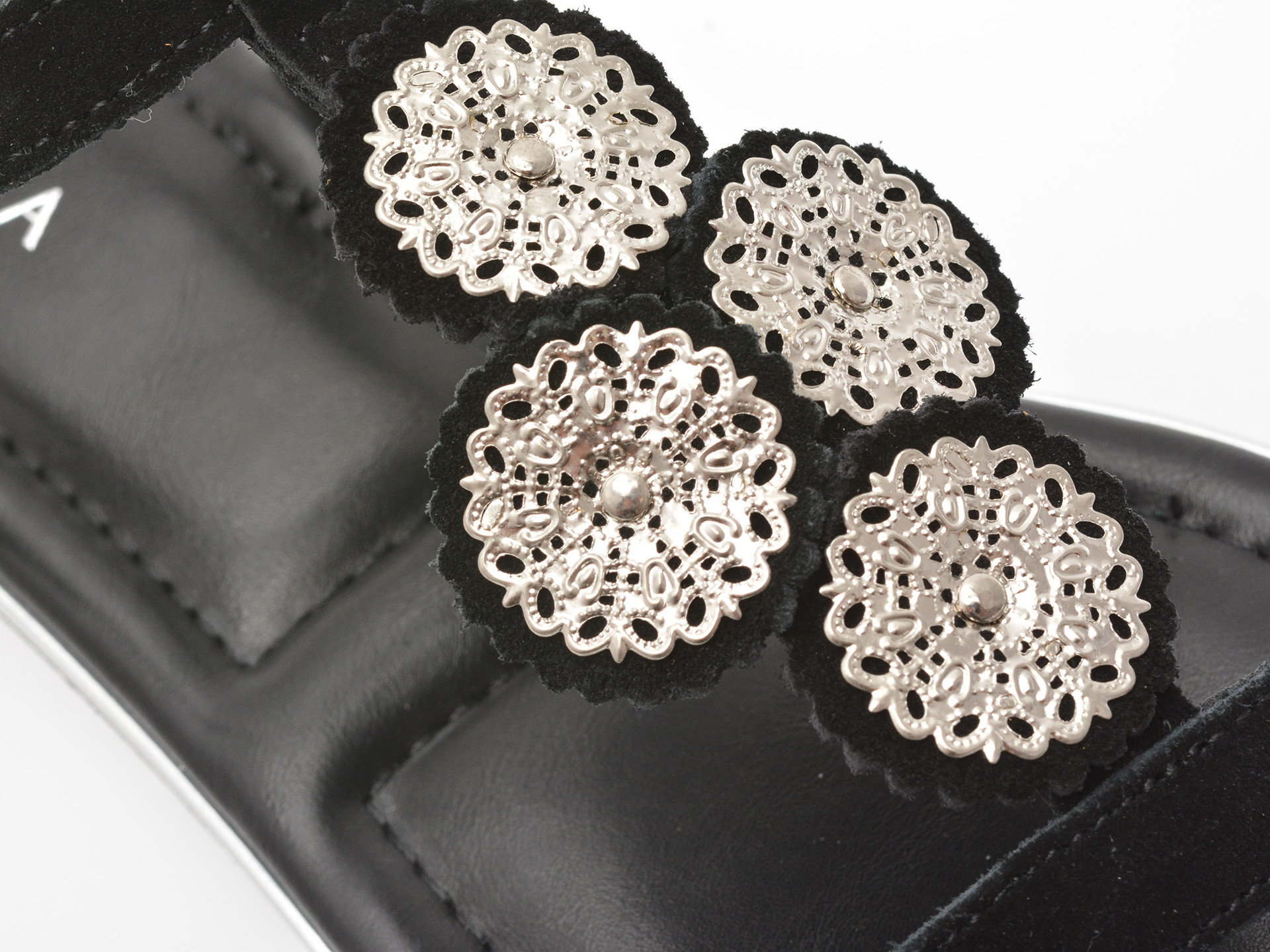 Sandale EPICA negre, 82967, din piele intoarsa