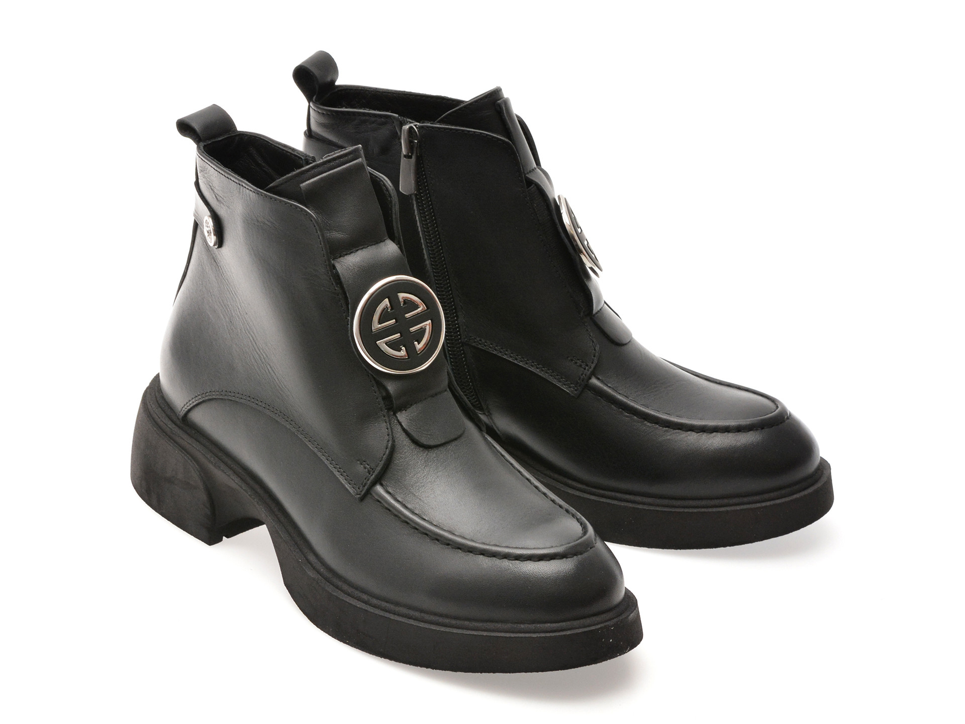 Ghete IMAGE negre, 3695030, din piele naturala