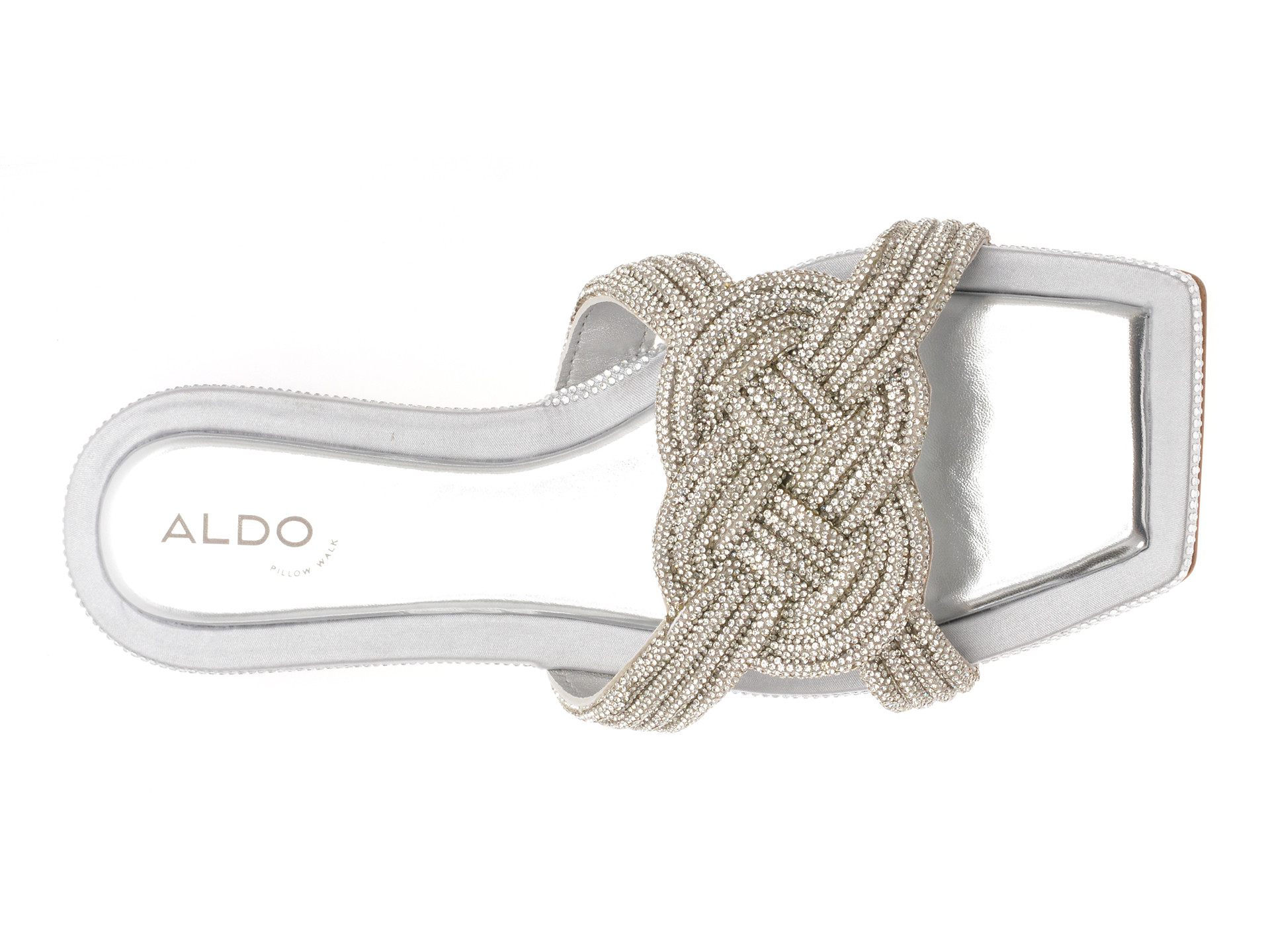 Papuci ALDO argintii, KARLINA 040, din piele ecologica