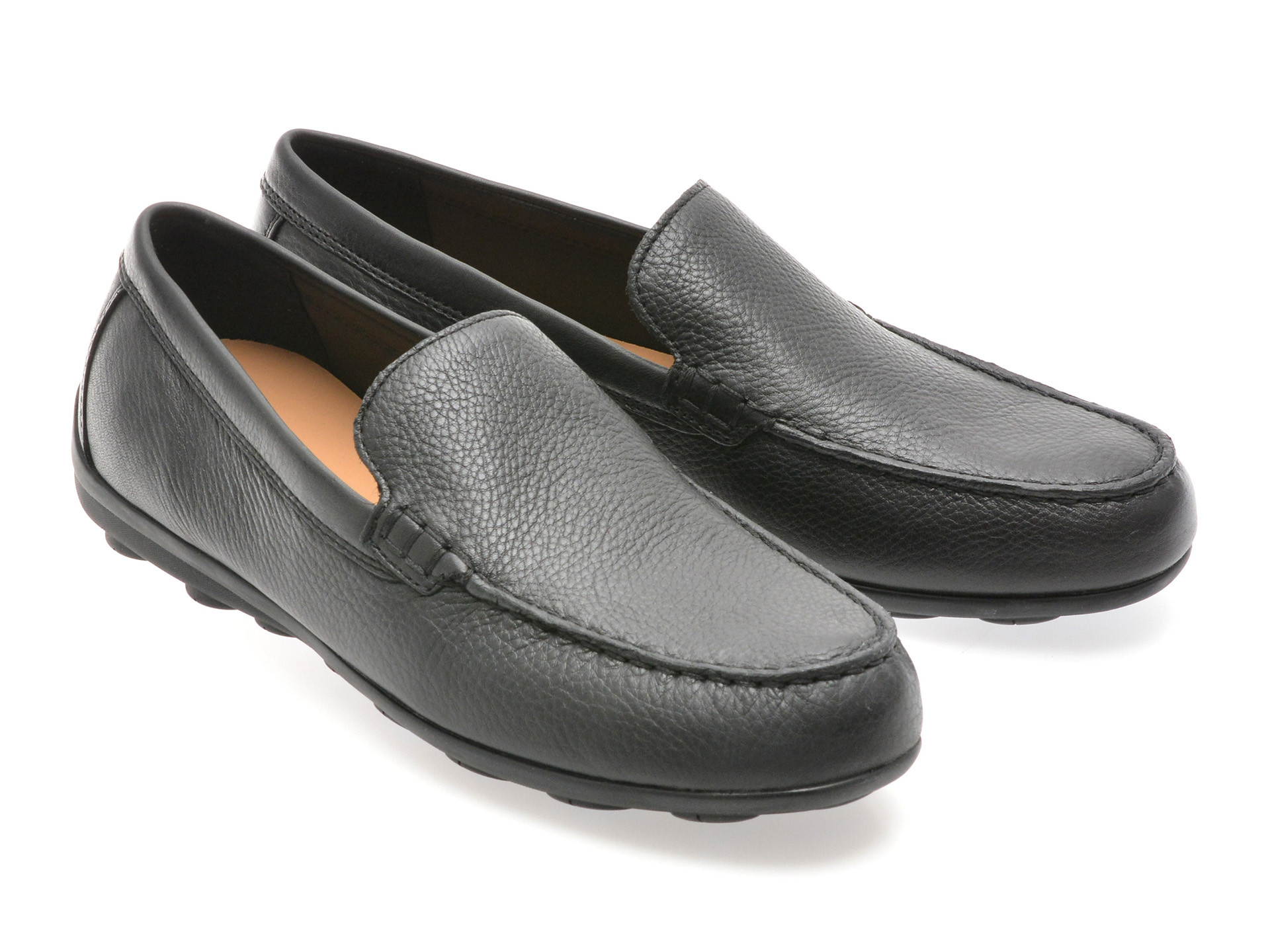 Mocasini GEOX negri, U55HYA, din piele naturala