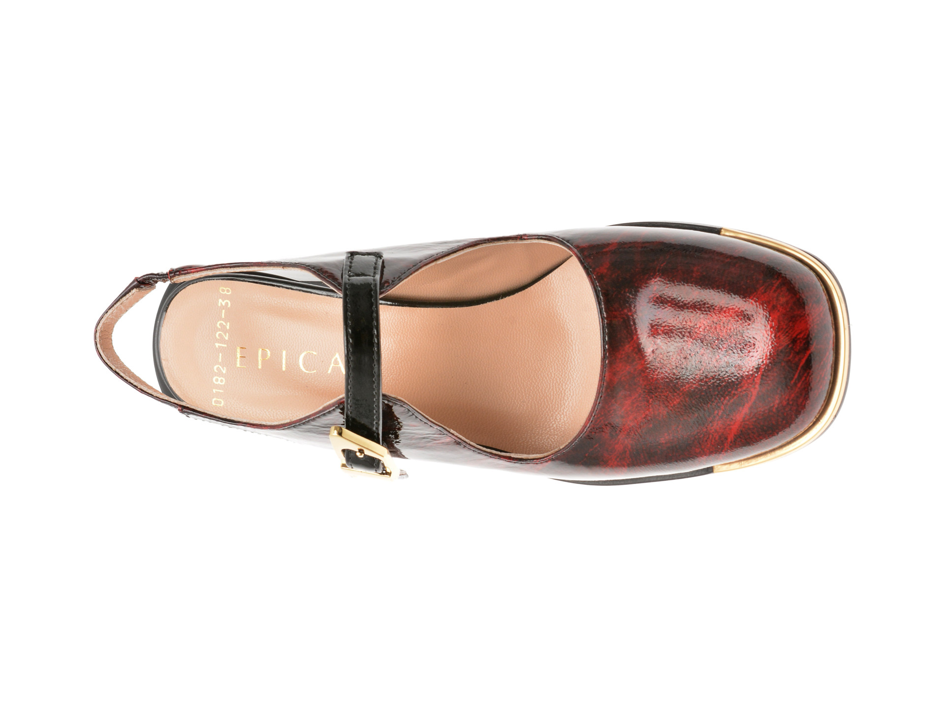 Pantofi EPICA visinii, 6020182, din piele naturala lacuita