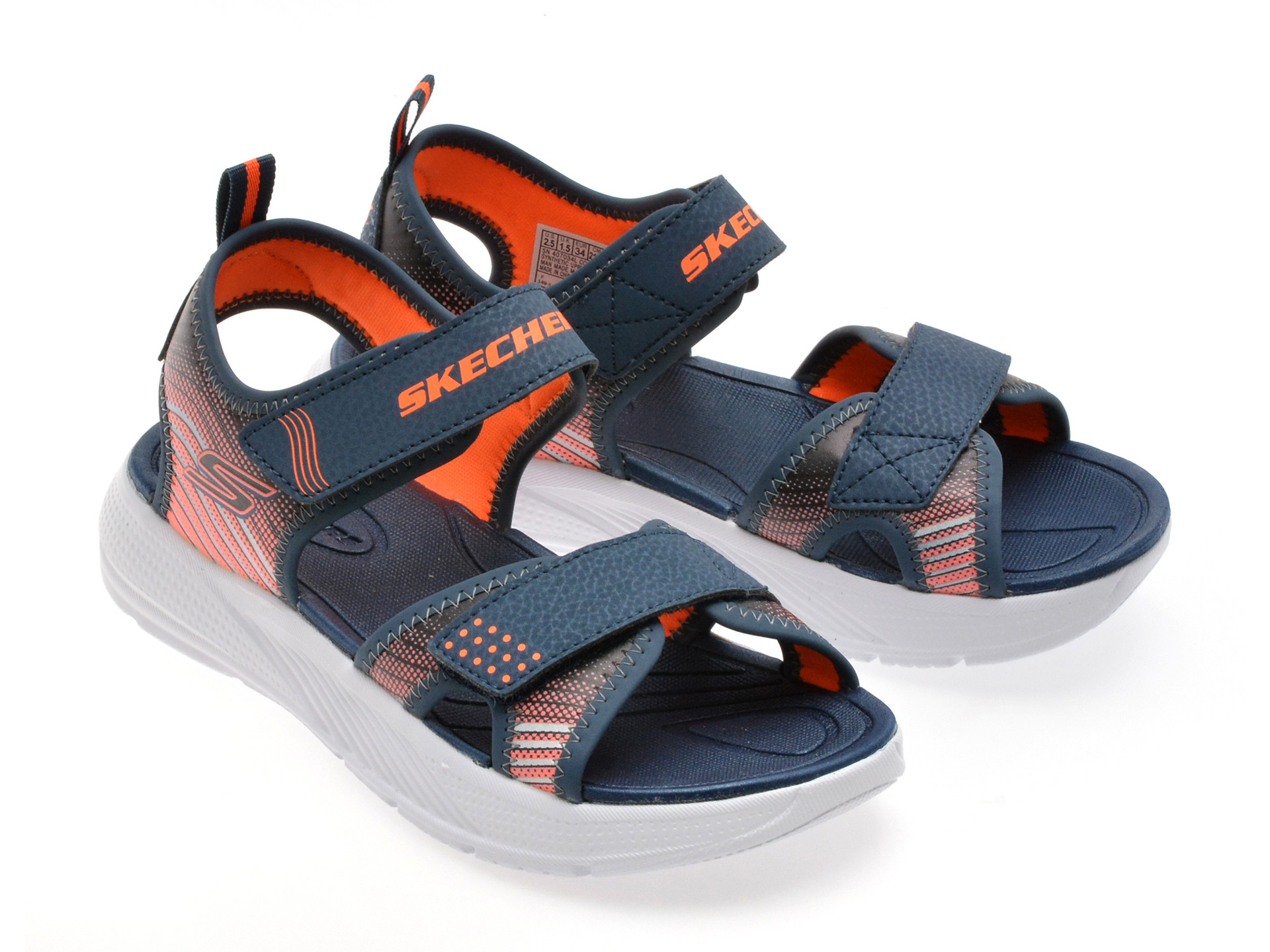 Sandale SKECHERS bleumarin, MICROSPEC-SPLASH, din piele ecologica