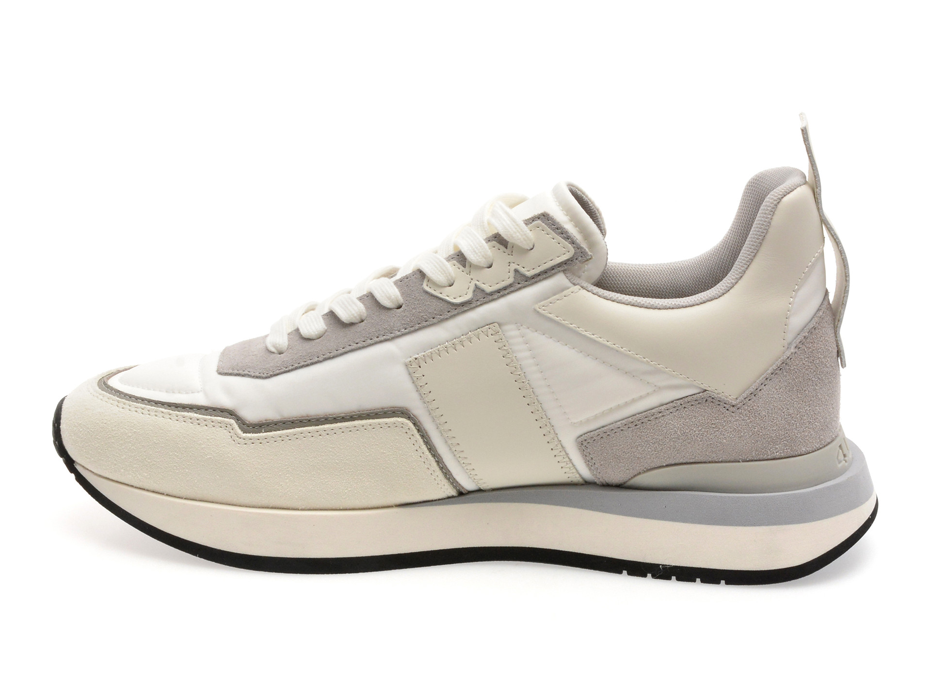Pantofi sport 4US albi, SEAN 400, din material textil