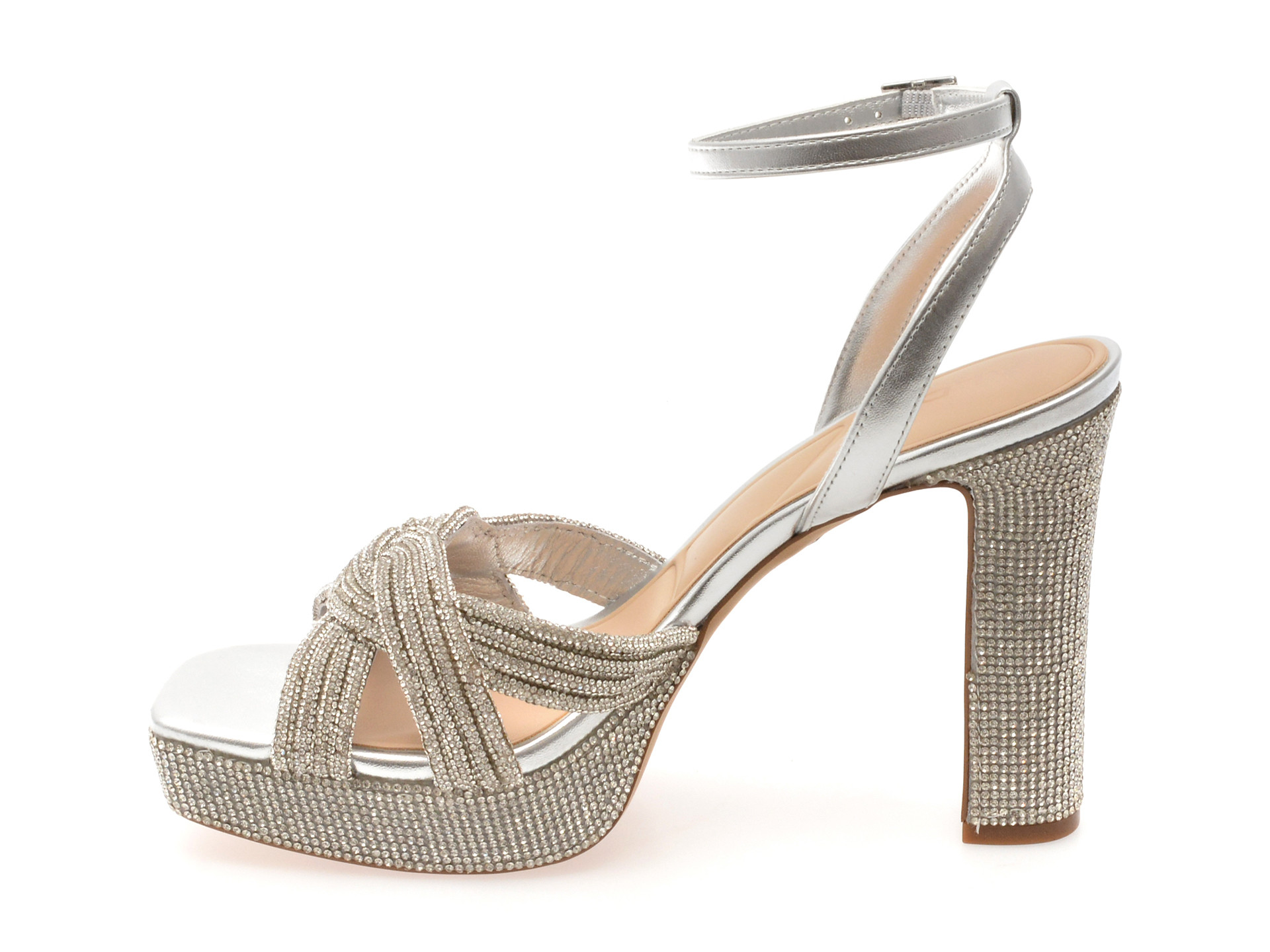 Sandale elegante ALDO argintii, SHIMMA 040, din piele ecologica