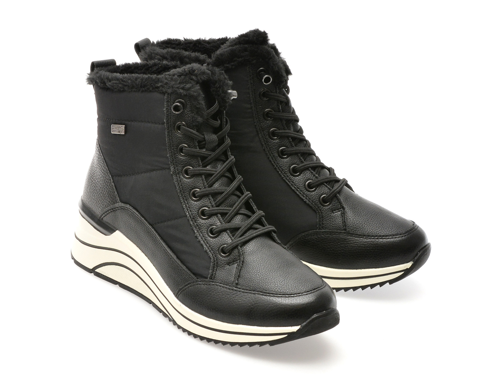 Ghete REMONTE negre, D0T80, din material textil