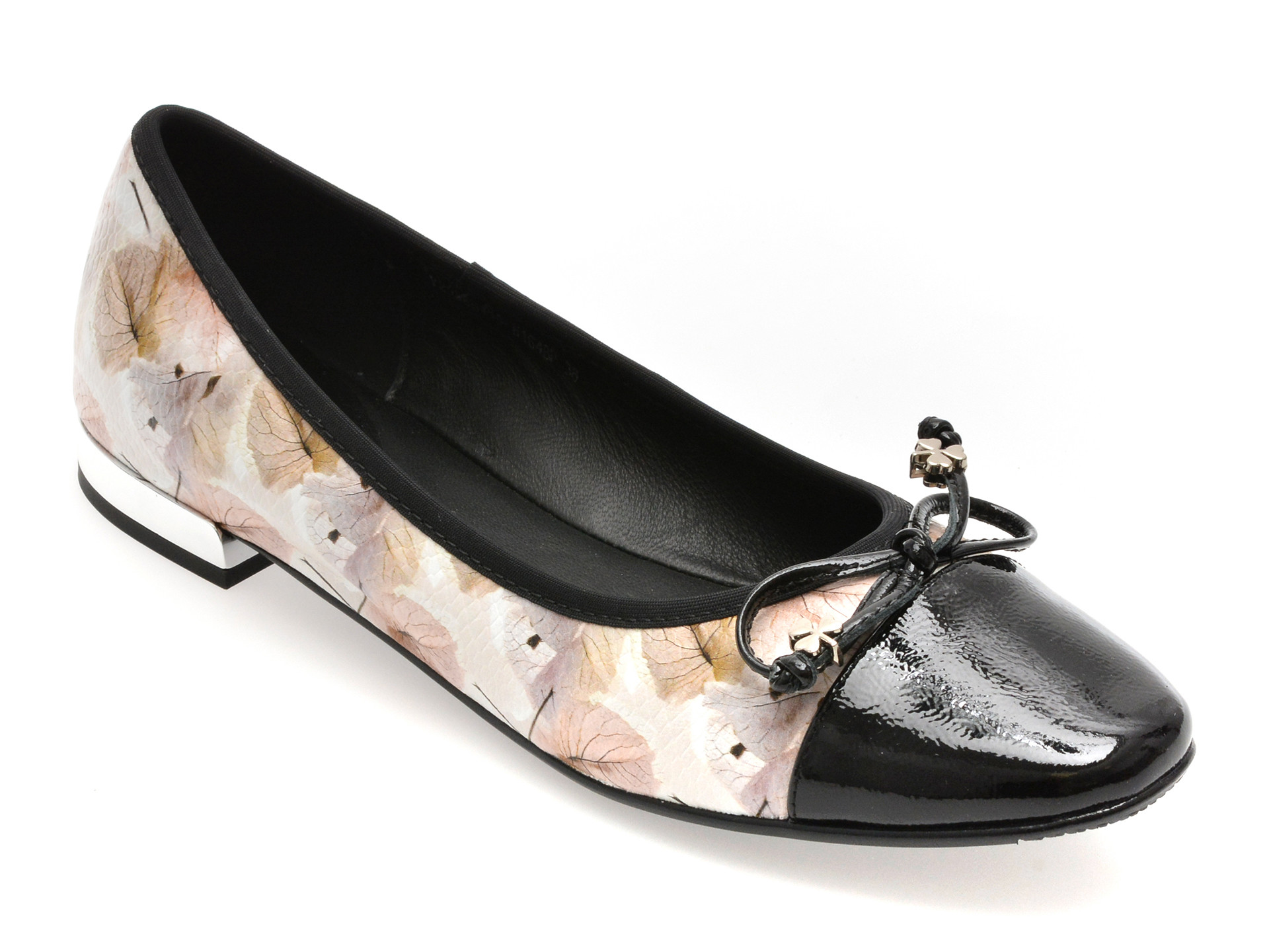 Balerini EPICA albi, 2956, din piele naturala