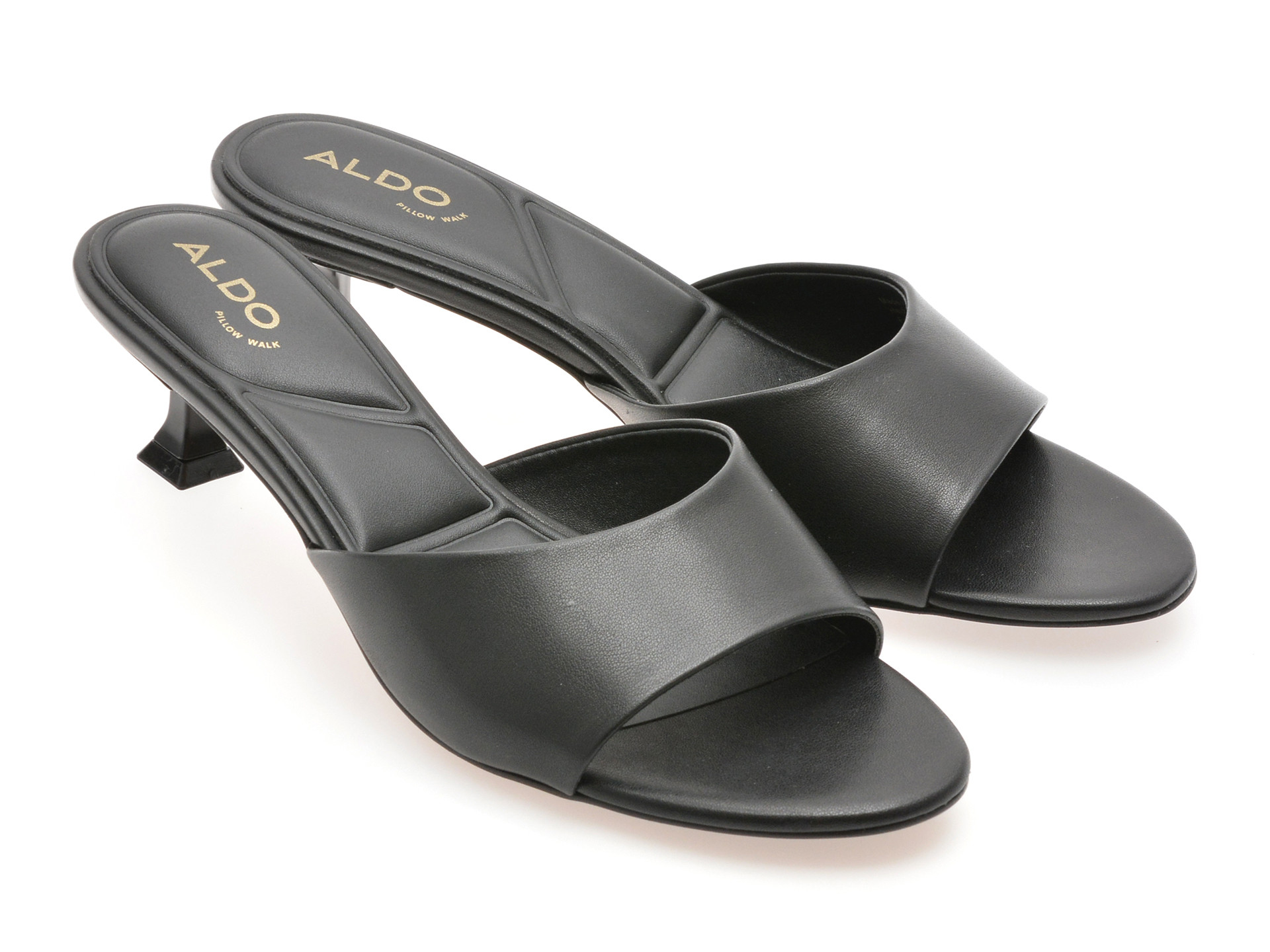 Papuci ALDO negri, DELPHINIA 001, din piele ecologica