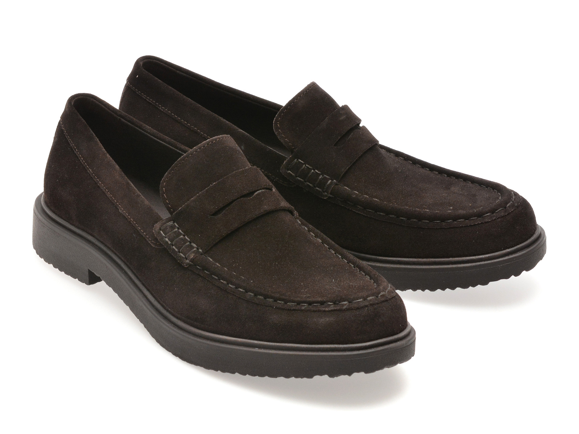 Mocasini GEOX maro, U56H9C, din piele intoarsa