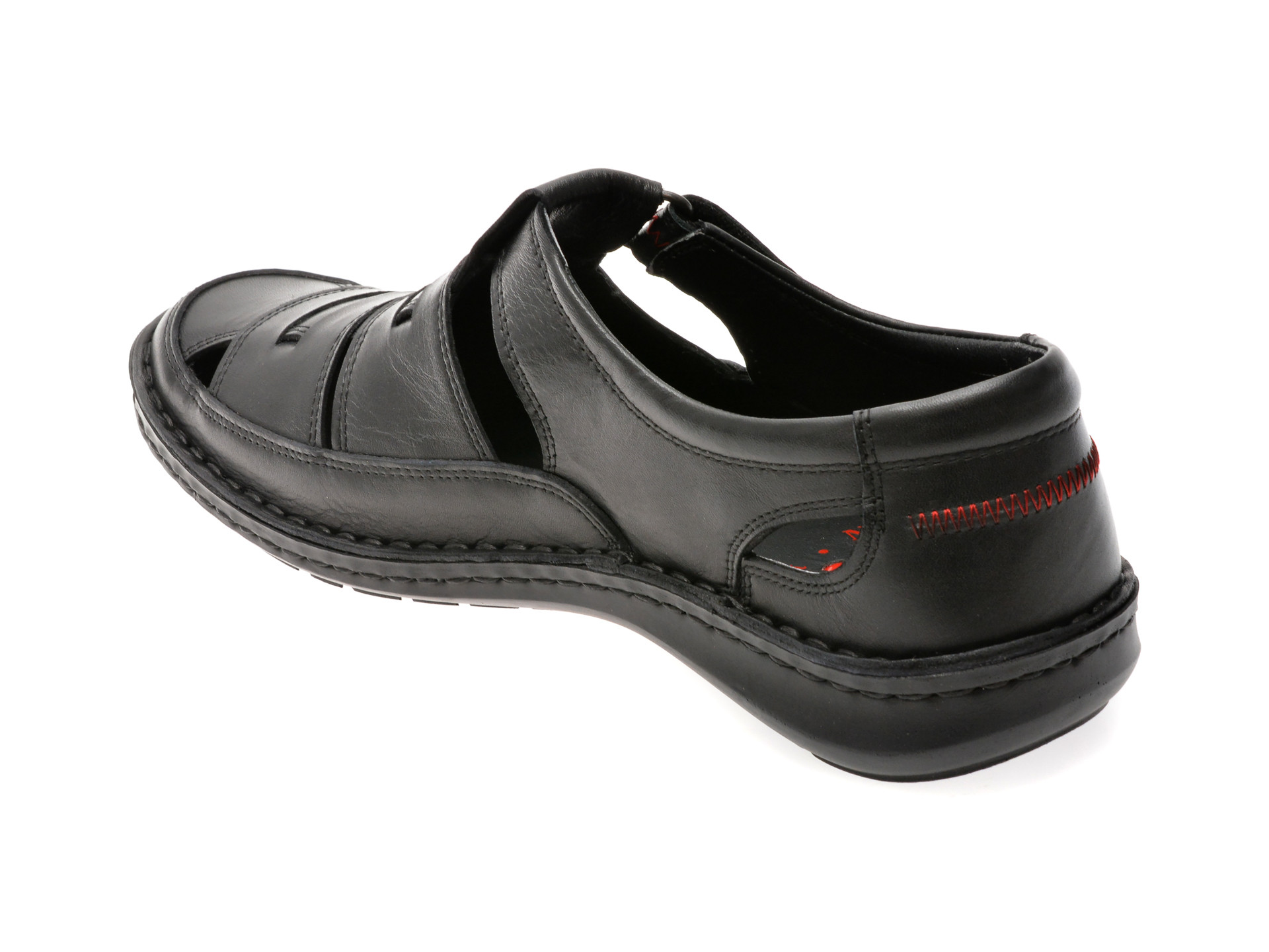 Sandale OTTER negre, 9562, din piele naturala