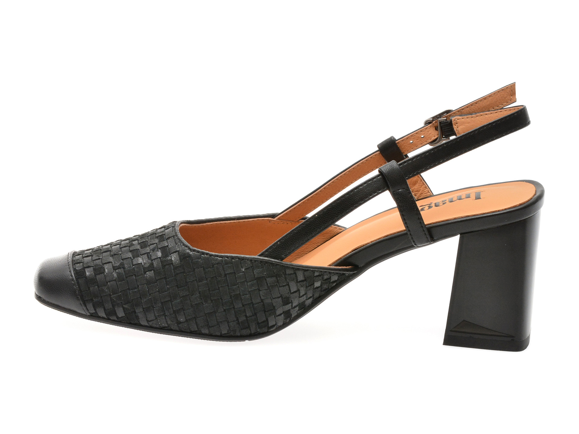 Pantofi IMAGE negri, NA108, din piele naturala