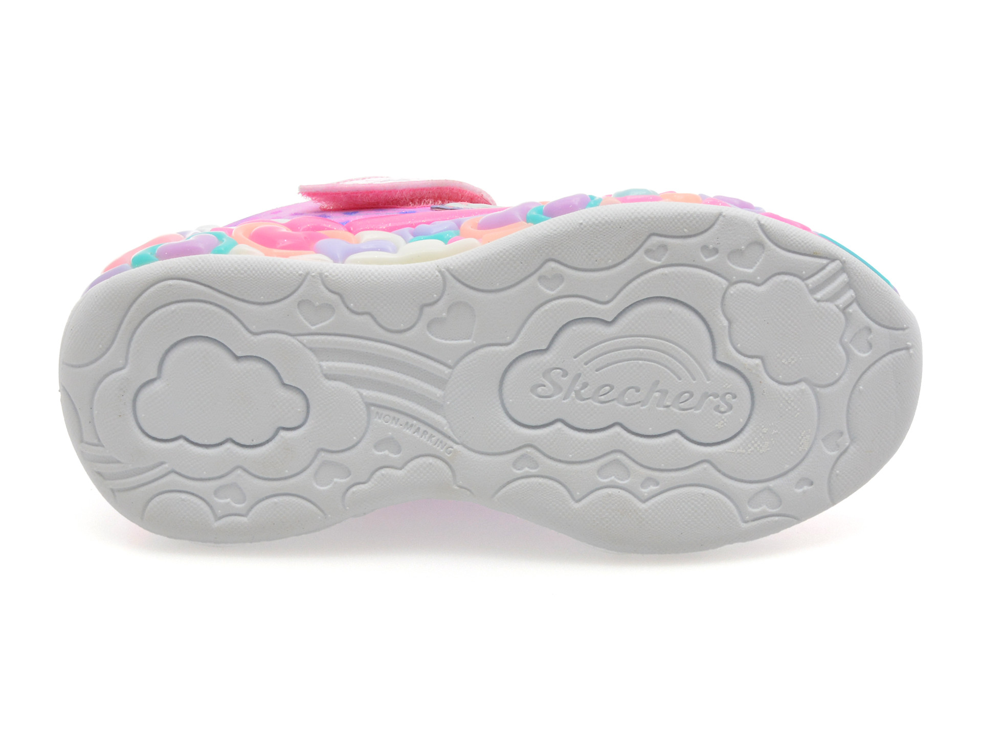 Pantofi sport skechers roz eternal heart lights din material textil kzlzj1111yk302696n