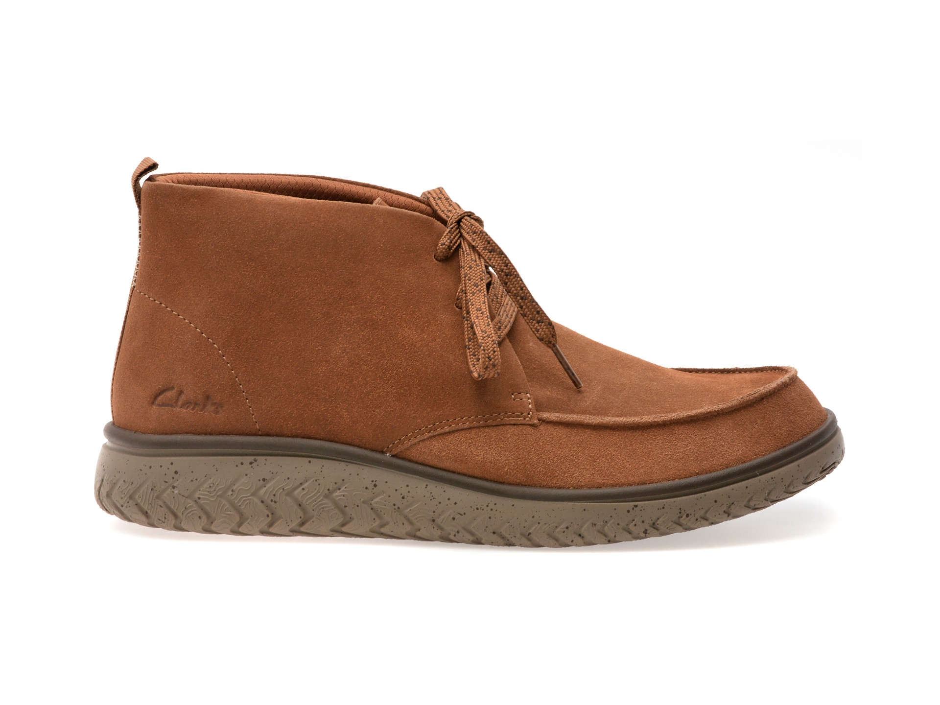 Ghete CLARKS maro, RELAX LITE MOC, din piele intoarsa