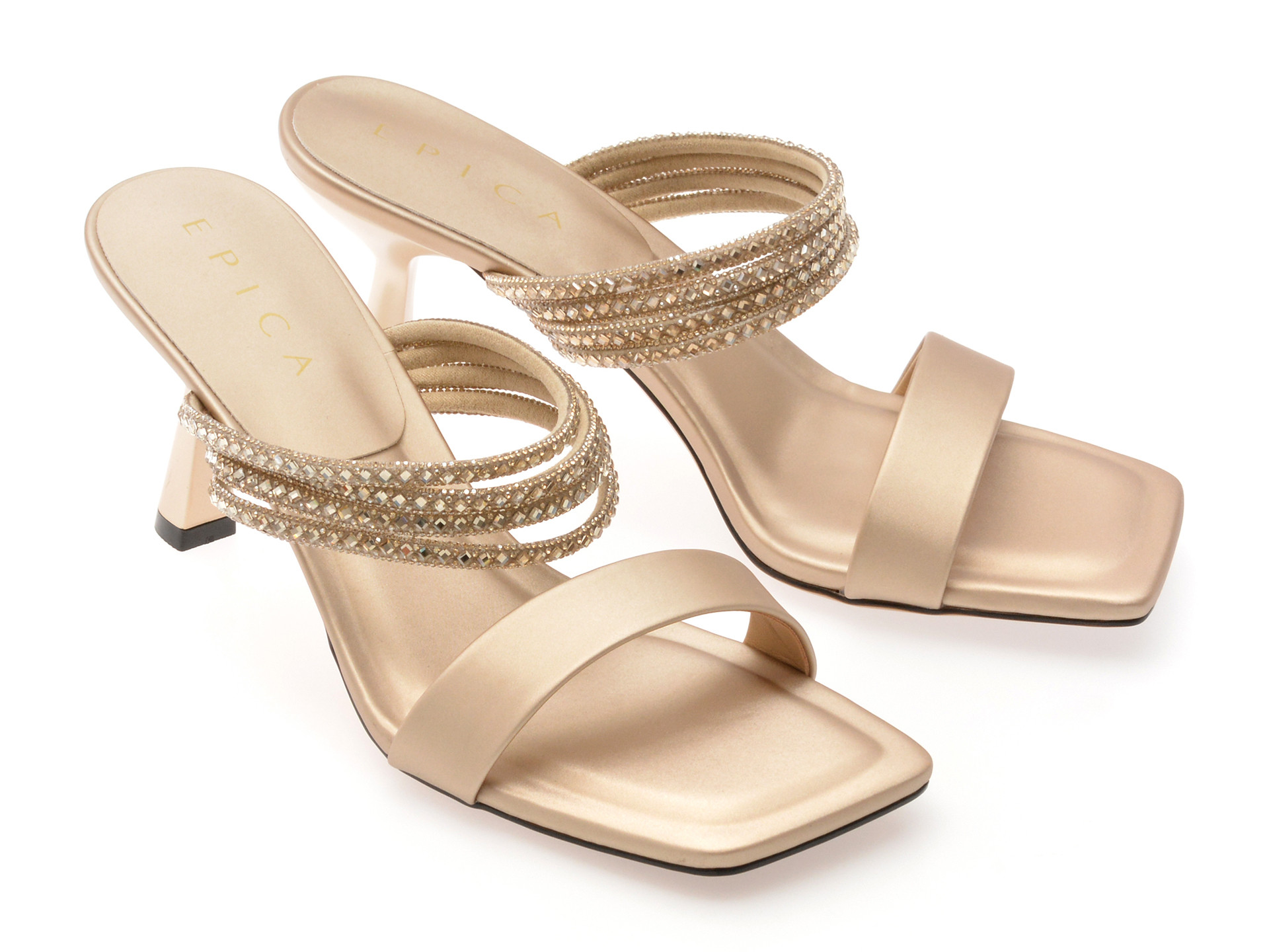 Papuci EPICA aurii, 2367, din piele ecologica