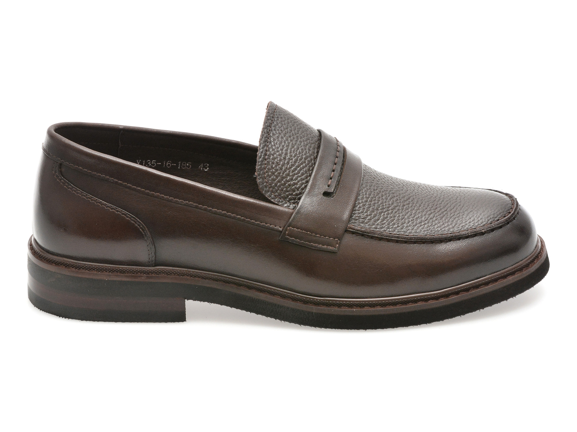 Mocasini eleganti OTTER maro, Y135, din piele naturala