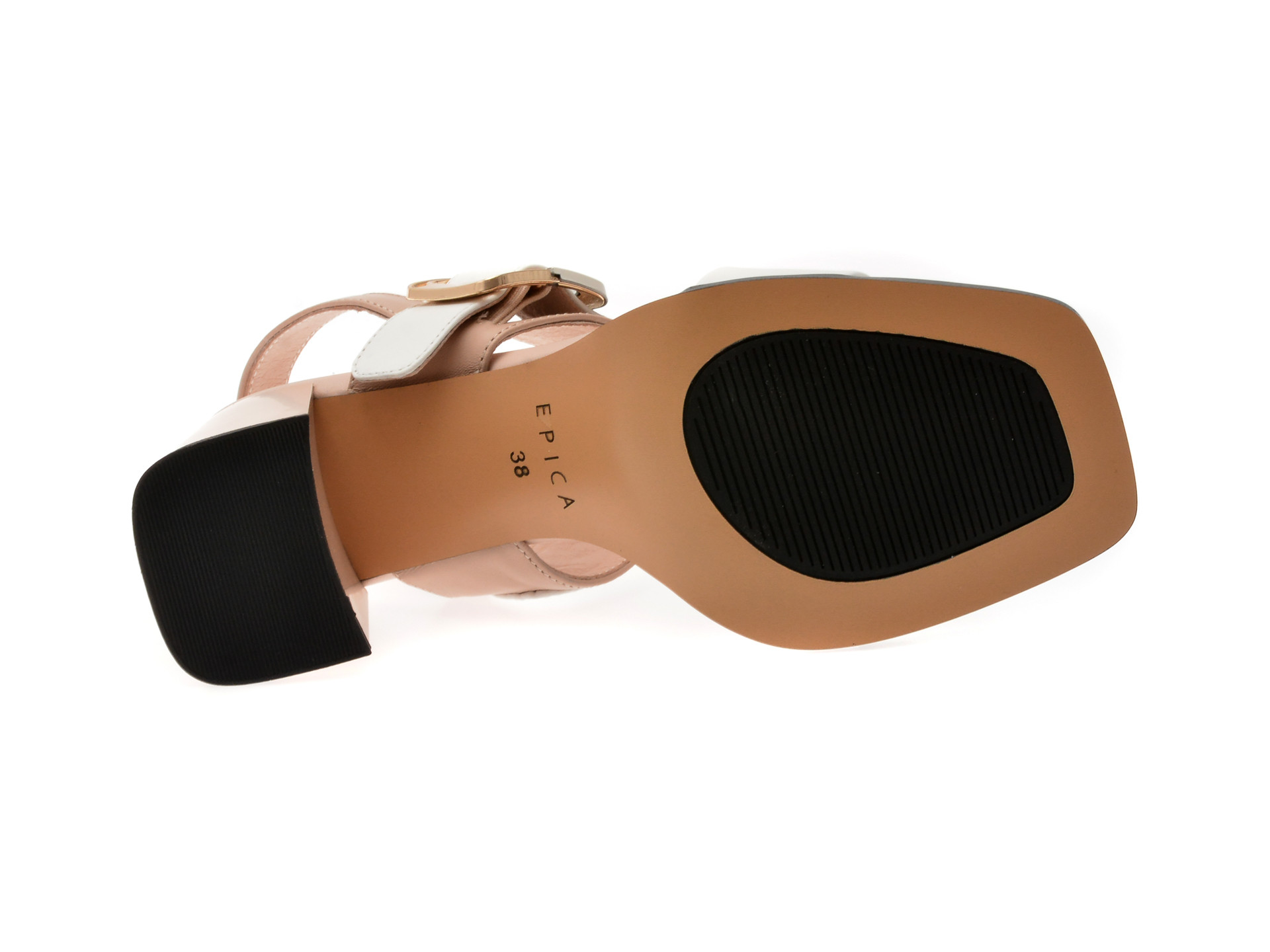 Sandale EPICA albe, H890, din piele naturala