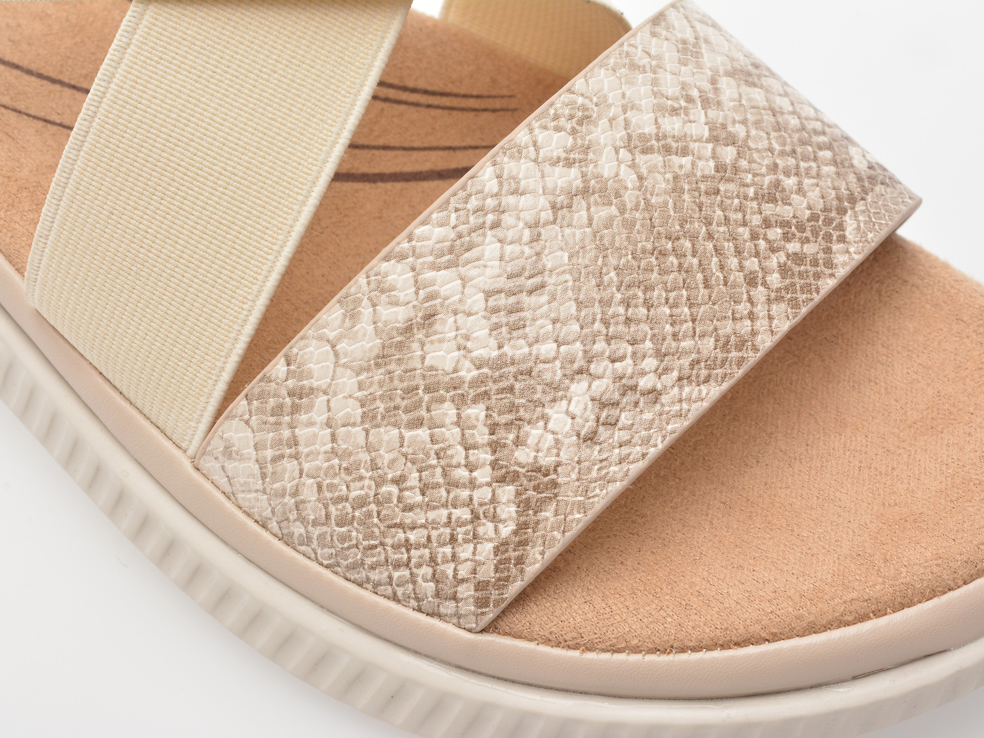 Sandale IMAGE bej, 82908, din piele naturala