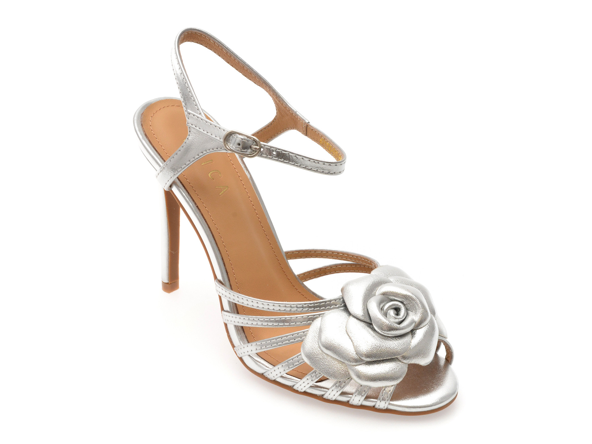 Sandale elegante EPICA argintii, 4H1106, din piele naturala