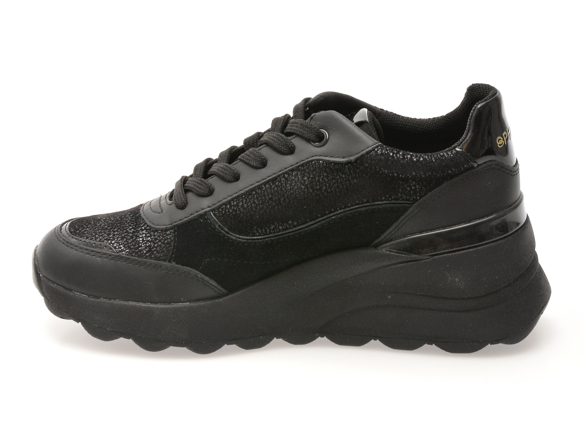 Pantofi sport GEOX negri, D45WAA, din piele naturala