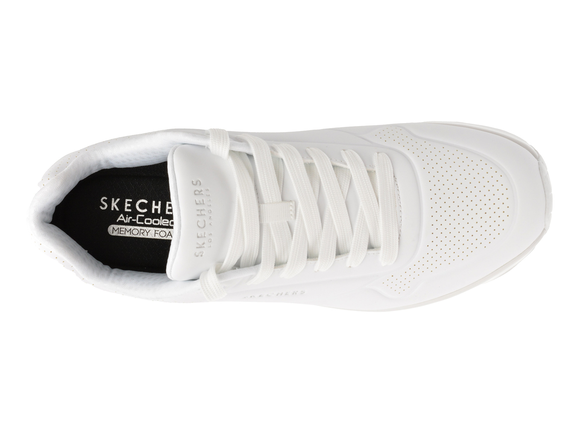 Pantofi sport SKECHERS albi, UNO, din piele ecologica