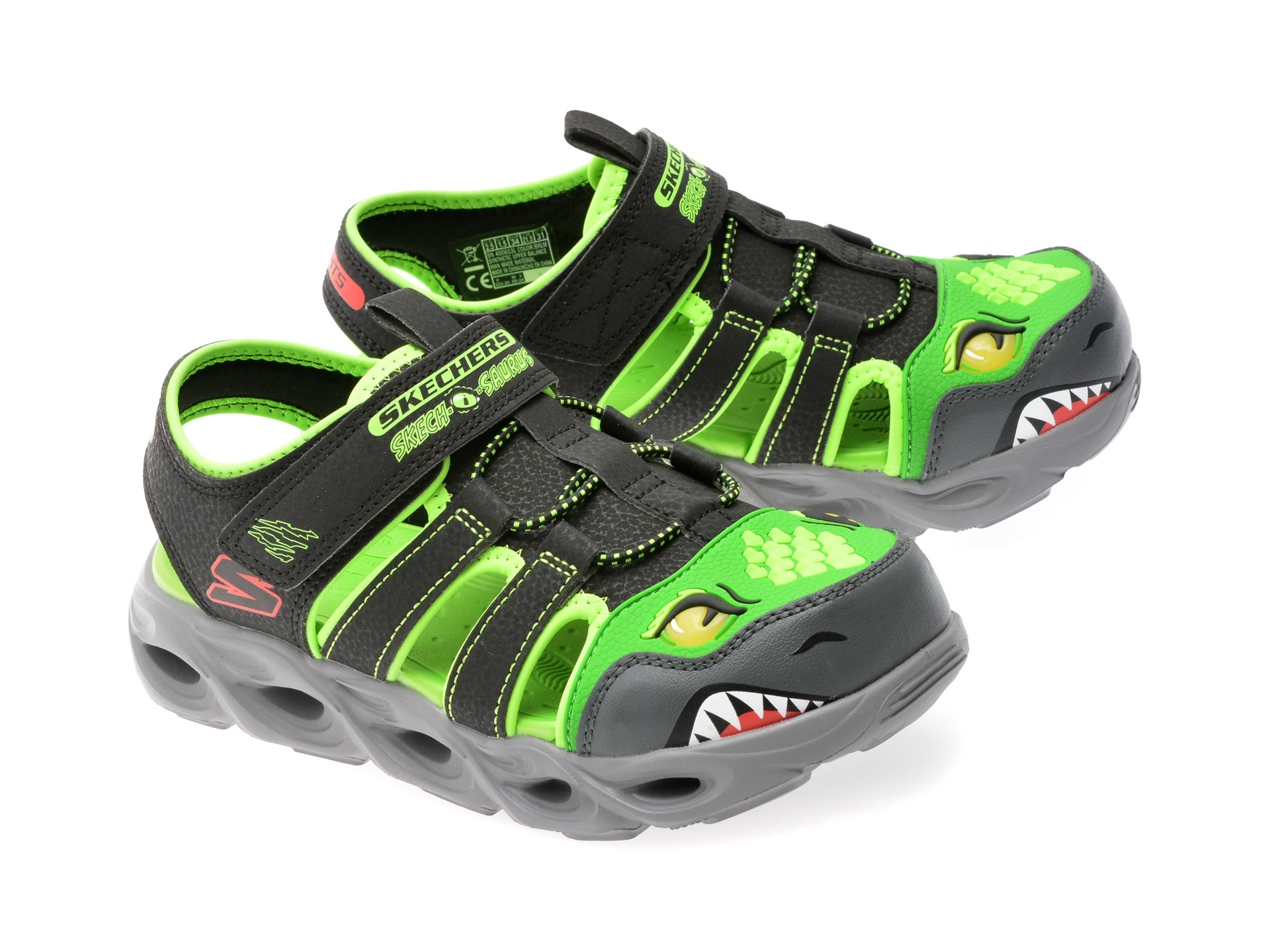 Pantofi sport SKECHERS negri, THERMO-SPLASH, din piele ecologica