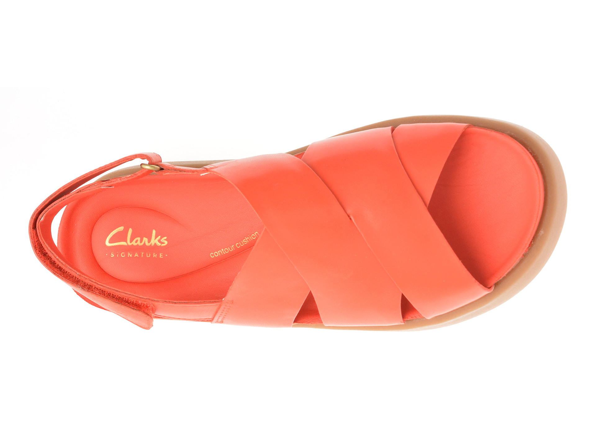 Sandale CLARKS rosii, ARISTELLA SUN, din piele naturala
