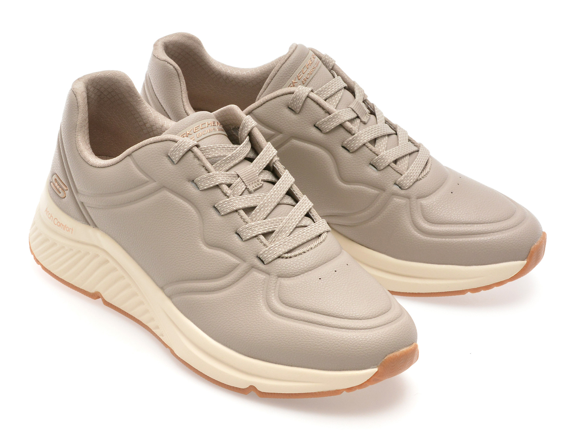 Pantofi sport SKECHERS gri, BOBS ARCH COMFORT B SWEET, din piele ecologica