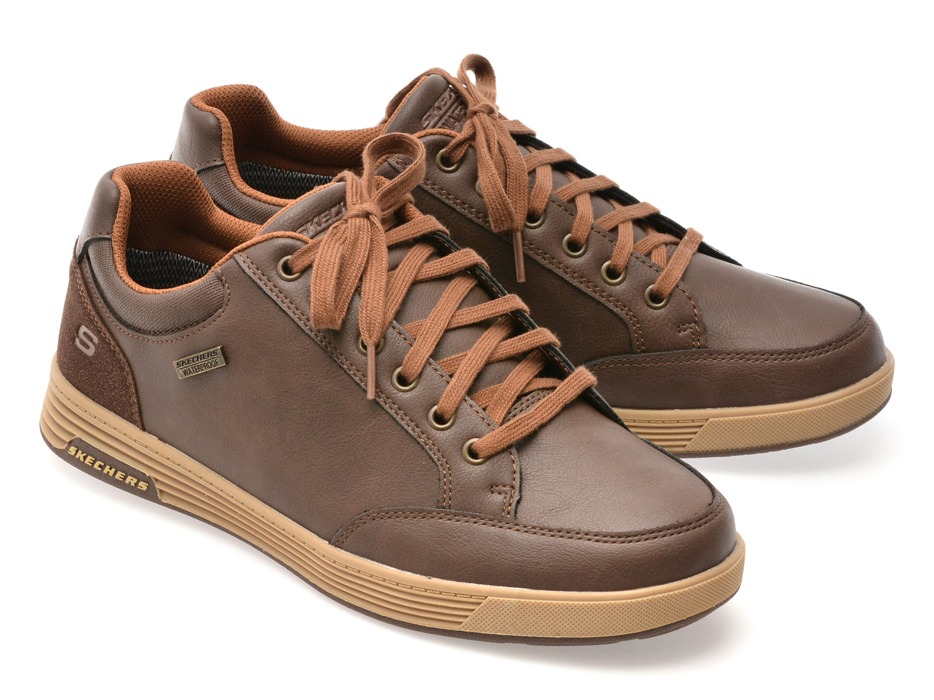 Pantofi sport SKECHERS maro, CAVELL, din piele ecologica