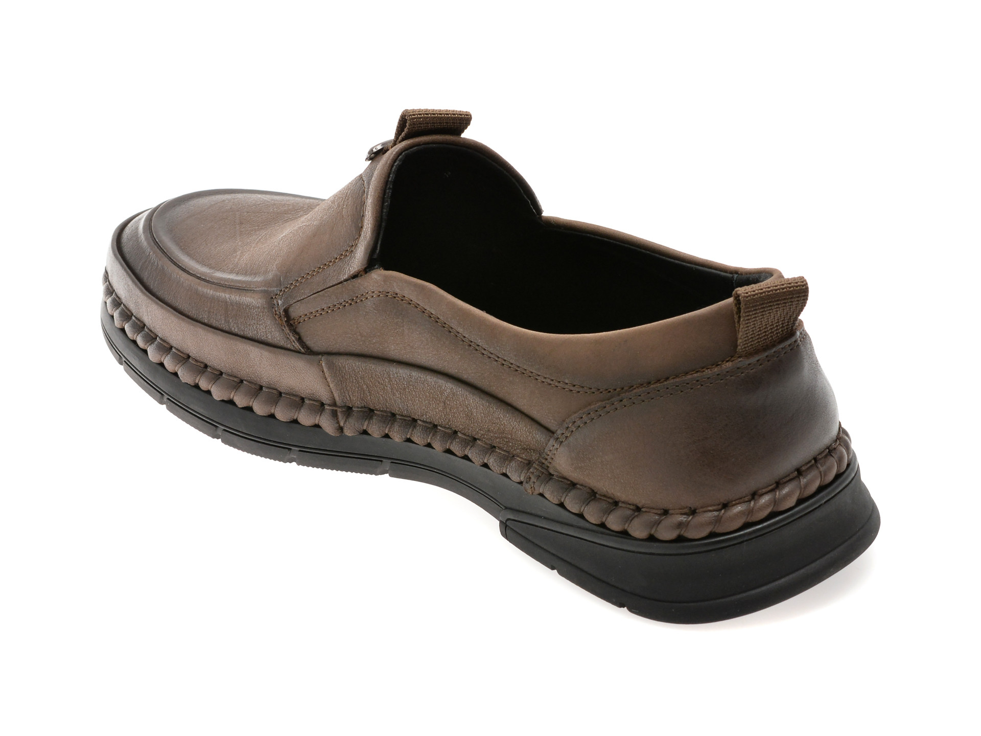 Mocasini OTTER kaki, T8512, din piele naturala