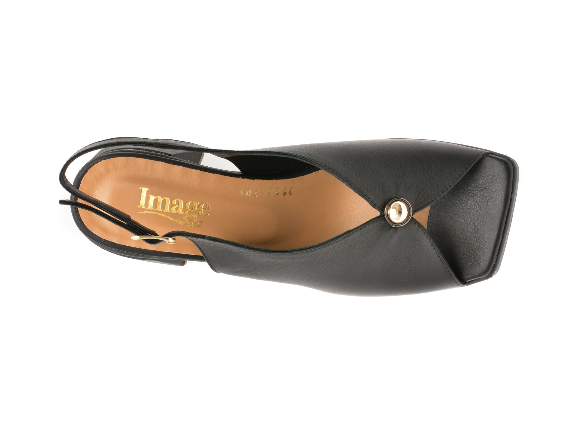 Sandale IMAGE negre, 4493603, din piele naturala
