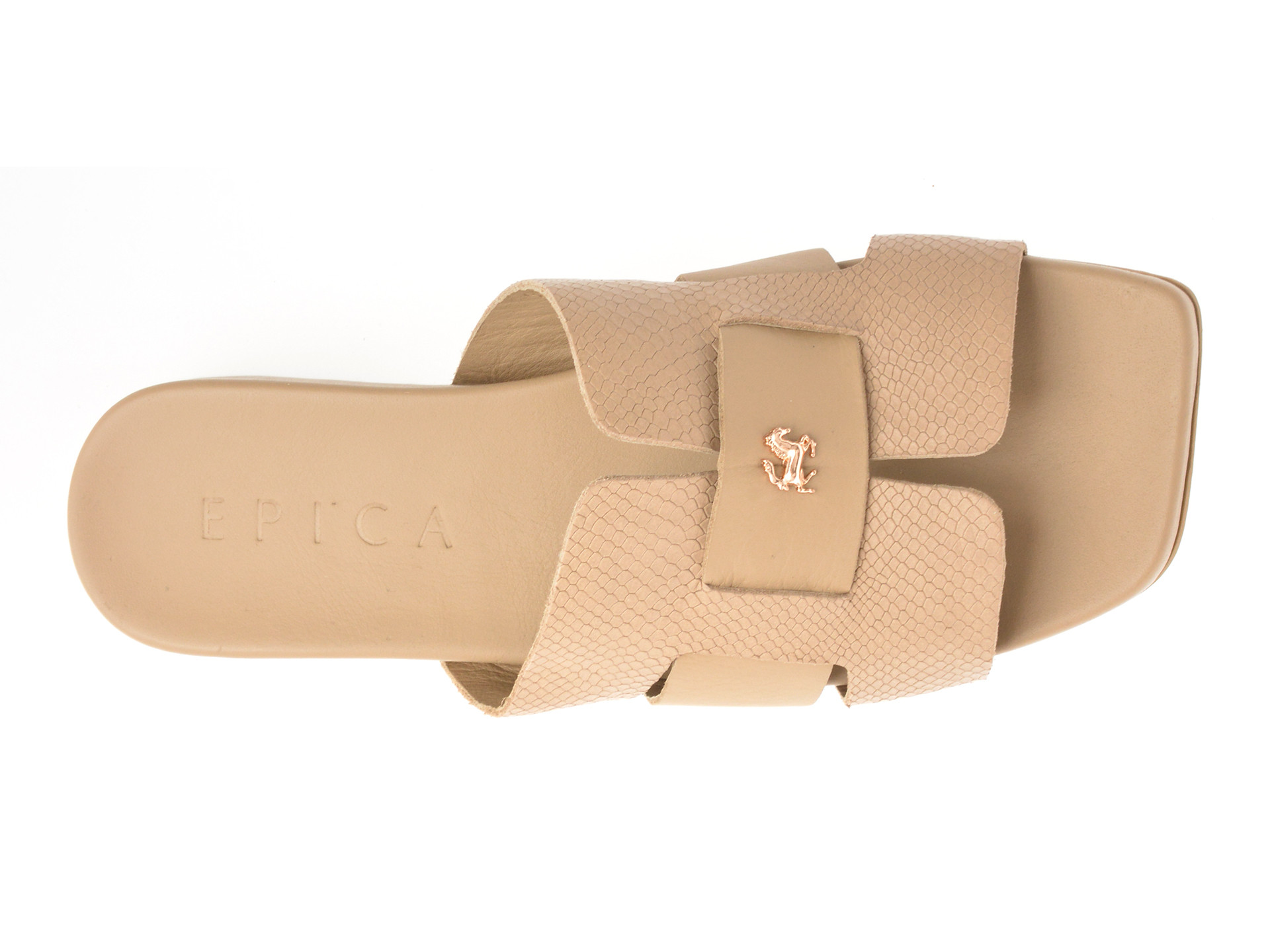 Papuci EPICA bej, 459983, din piele naturala