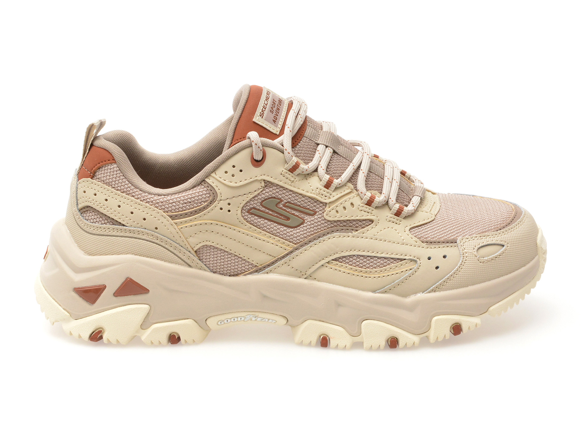 Pantofi sport SKECHERS bej, D LITES HIKER, din material textil