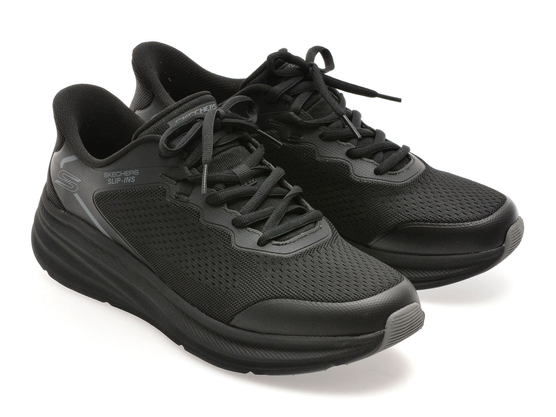 Pantofi sport SKECHERS negri, BOBS SKILLZ, din material textil