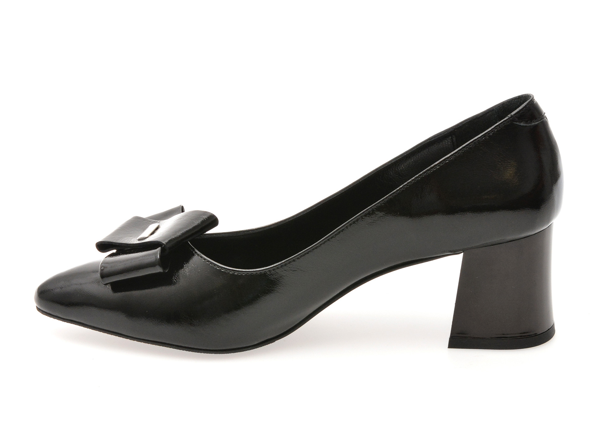 Pantofi IMAGE negri, 619138, din piele naturala lacuita