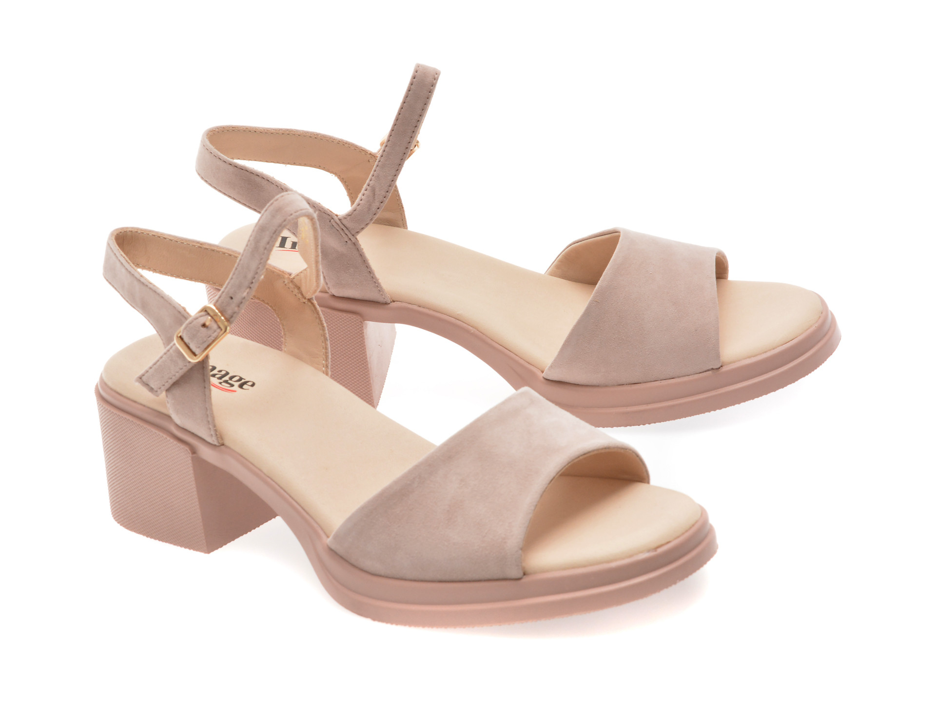 Sandale IMAGE roz, 2978, din piele intoarsa