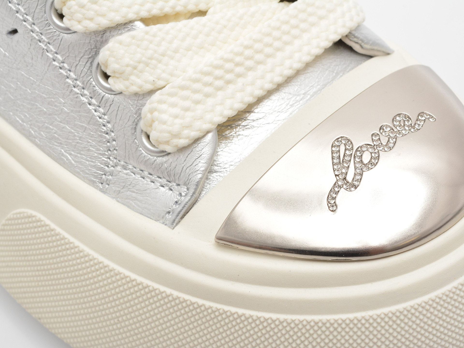Pantofi sport EPICA argintii, 28701, din piele naturala