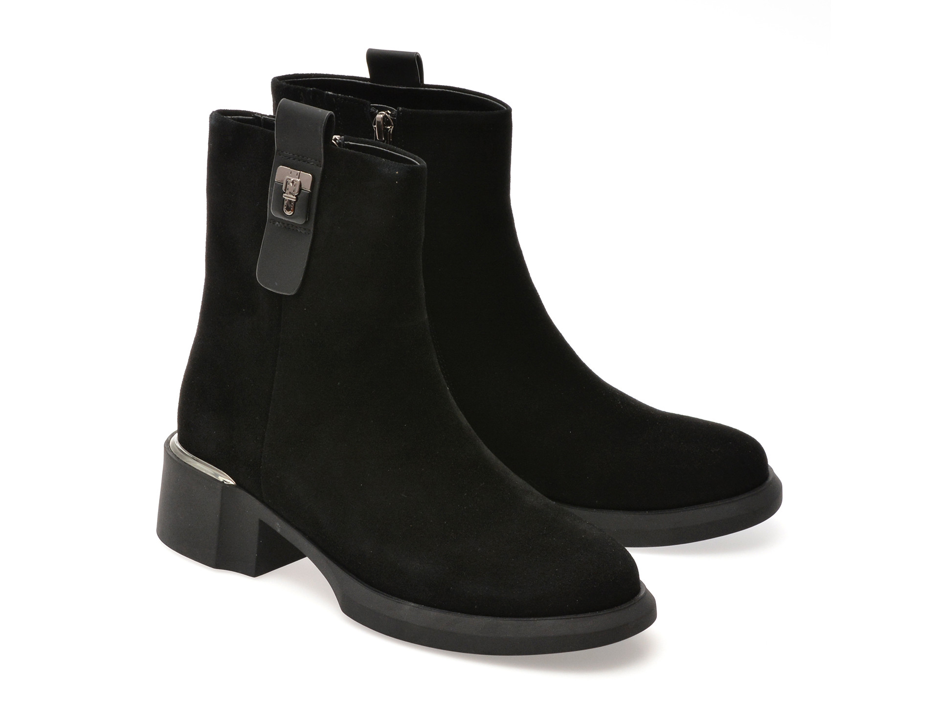 Ghete ALDO negre, AT91, din piele intoarsa