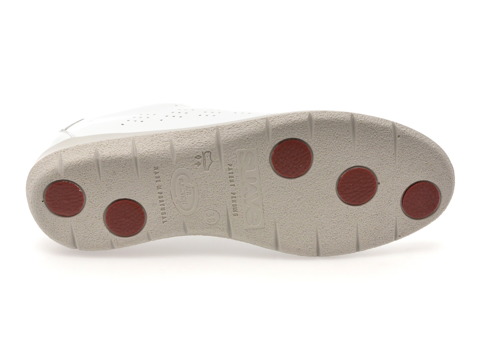 Pantofi SUAVE albi, OXFORD, din piele naturala