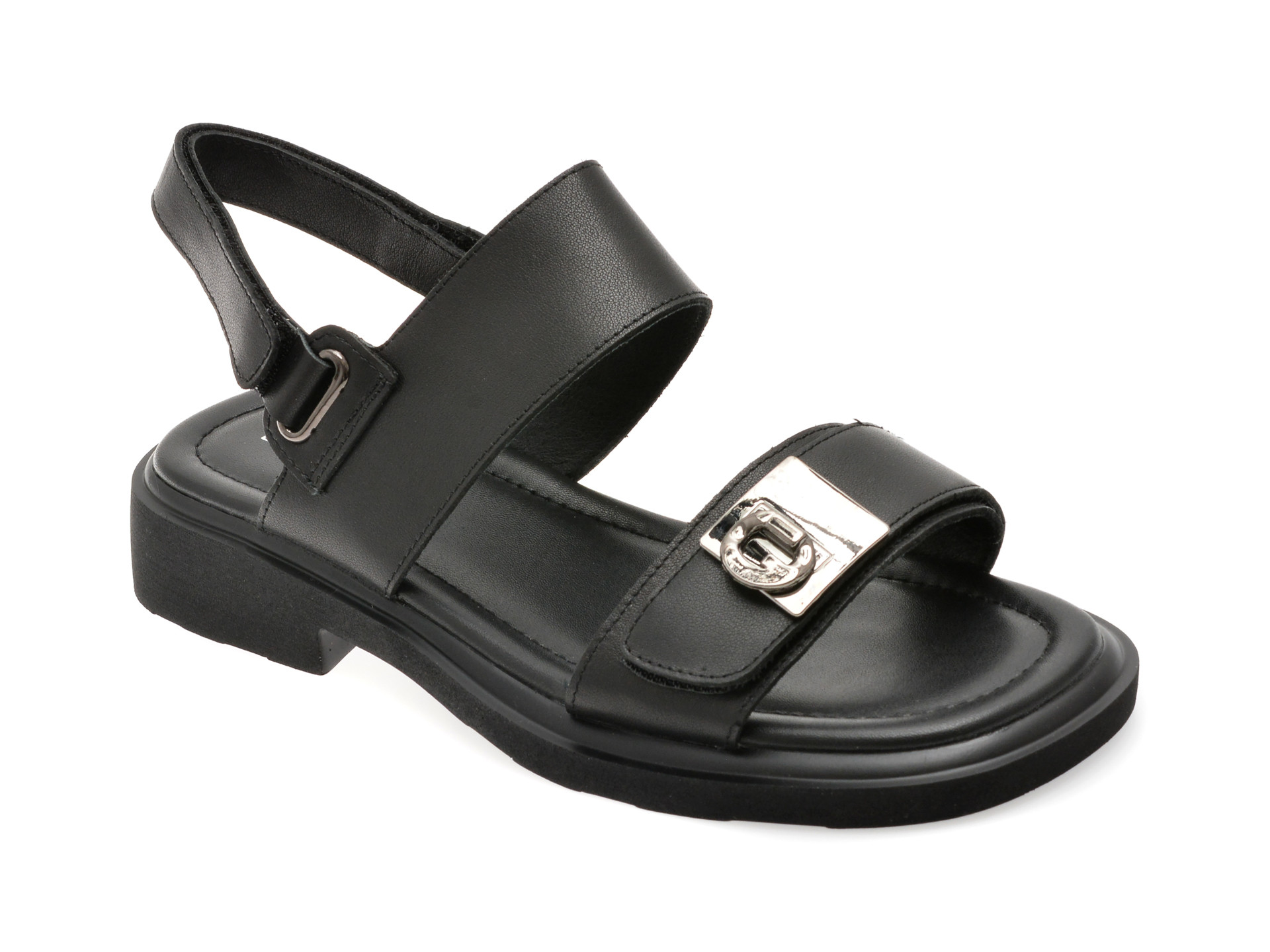 Sandale EPICA negre, 1302H17, din piele naturala