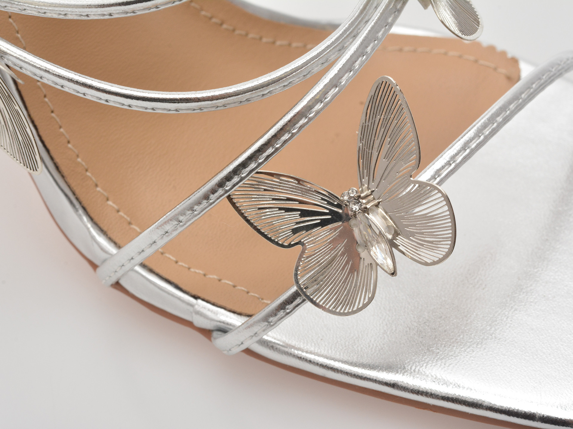 Sandale elegante EPICA argintii, 82964, din piele ecologica