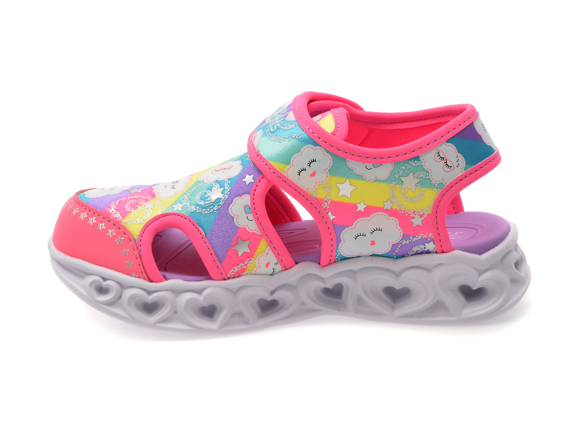 Pantofi sport SKECHERS roz, HEART LIGHTS, din material textil