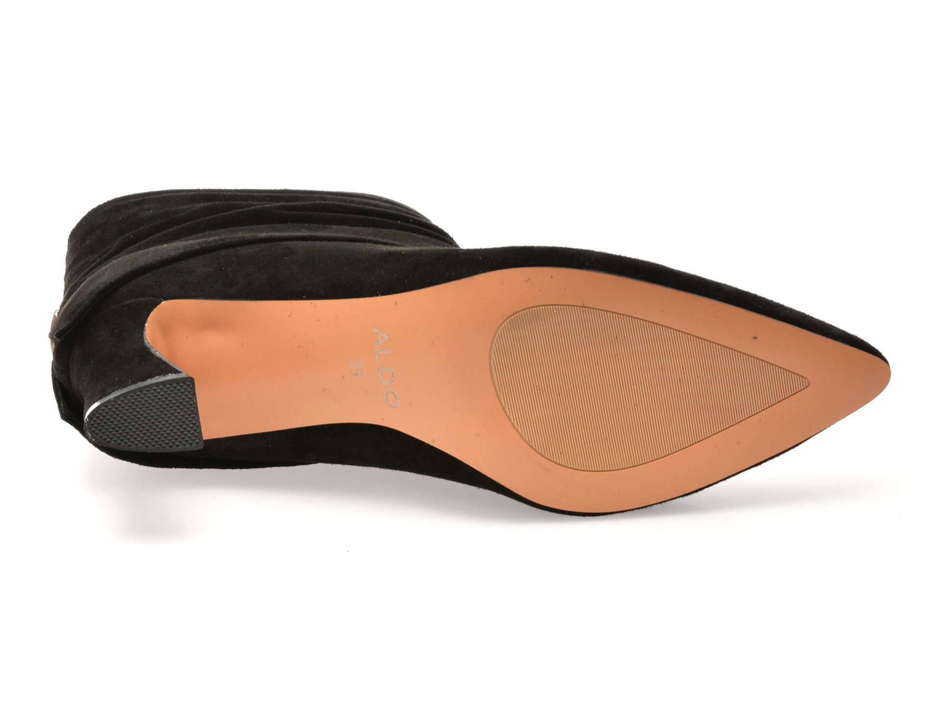 Botine elegante ALDO negre, 1122F, din piele intoarsa