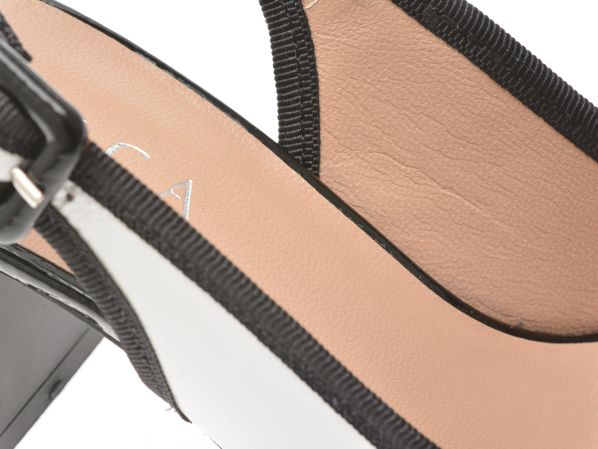 Sandale epica alb negru 6020232 din piele naturala lacuita