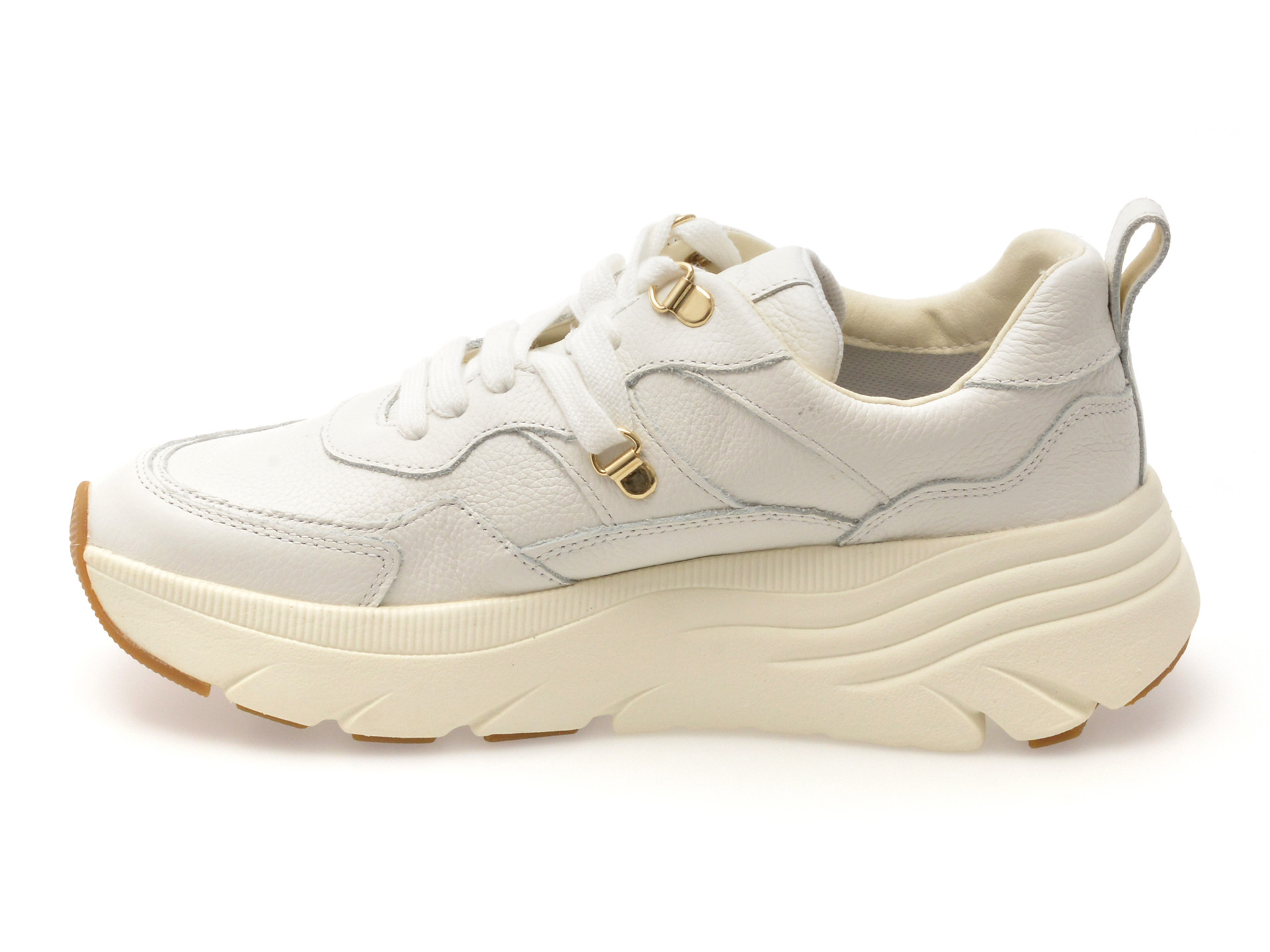 Pantofi sport GEOX albi, D36UFE, din piele naturala