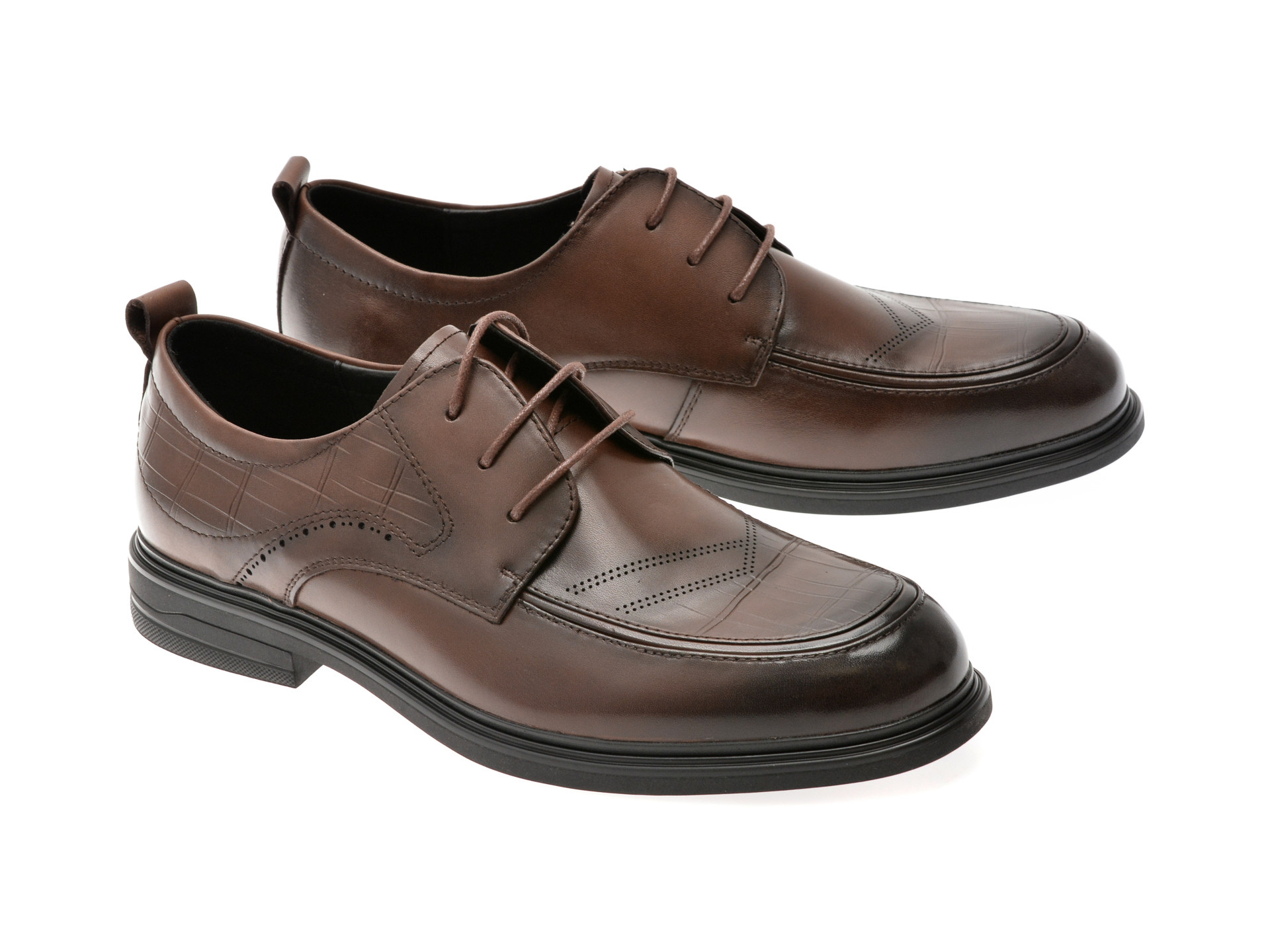 Pantofi OTTER maro, T8008, din piele naturala